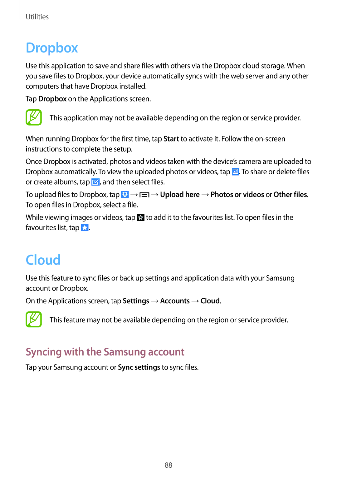 Samsung GT-I9060ZWDEUR, GT-I9060EGAXEF, GT-I9060ZWAXEF, GT-I9060MKAXEF manual Dropbox, Cloud, Syncing with the Samsung account 