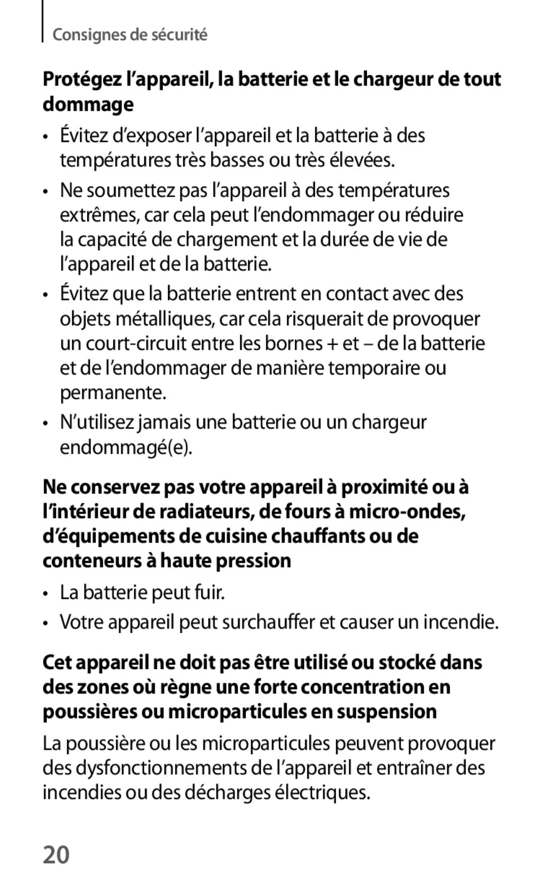 Samsung GT-I9060MKAXEF, GT-I9060EGAXEF manual ’utilisez jamais une batterie ou un chargeur endommagée, La batterie peut fuir 