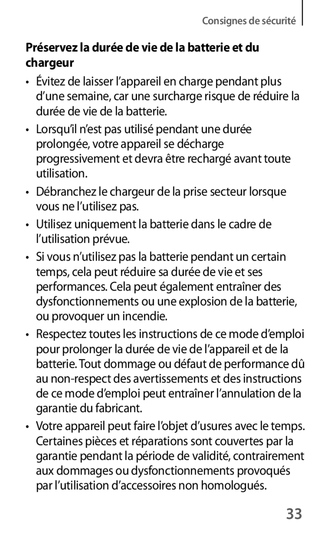 Samsung GT-I9060EGAXEF, GT-I9060ZWAXEF, GT-I9060MKAXEF manual Préservez la durée de vie de la batterie et du chargeur 