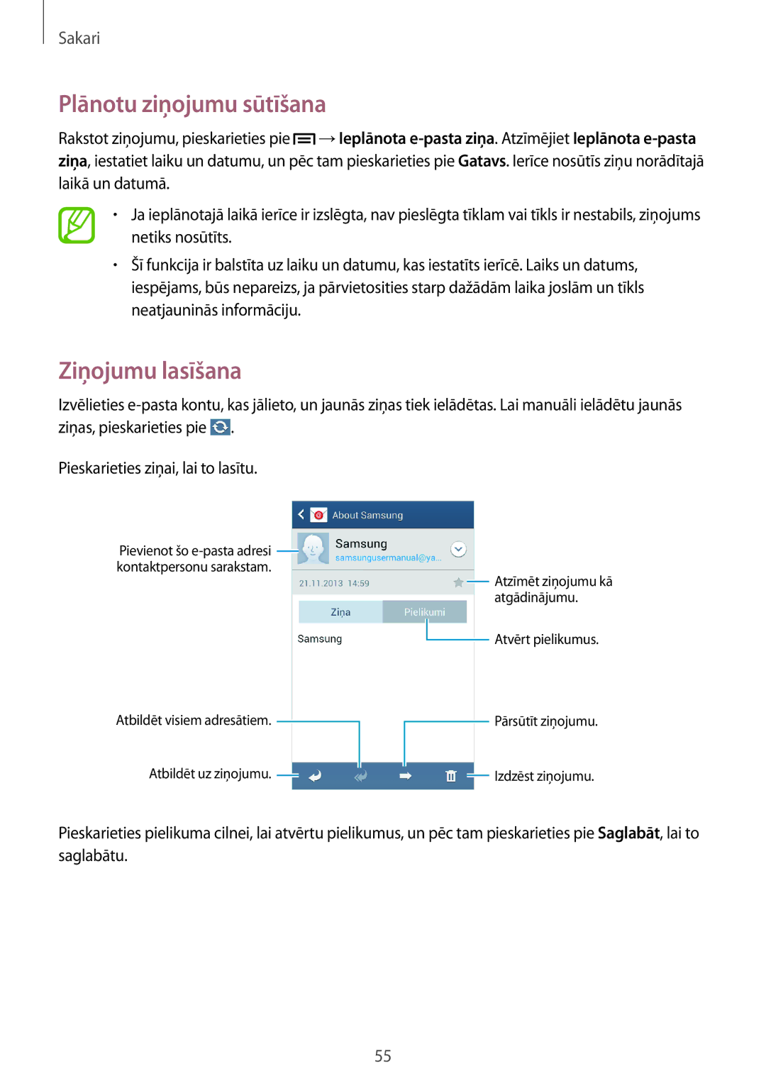 Samsung GT-I9060ZWASEB, GT-I9060MKASEB, GT-I9060MKDSEB, GT-I9060ZWDSEB manual Ziņojumu lasīšana 