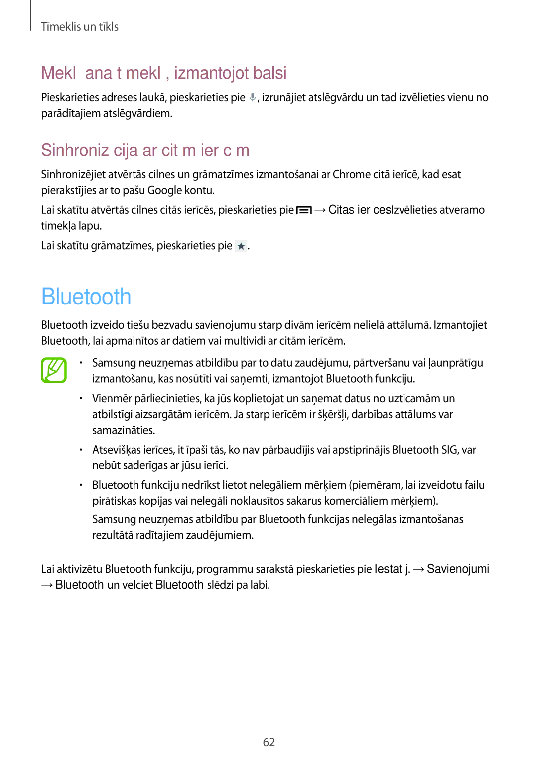 Samsung GT-I9060ZWDSEB, GT-I9060MKASEB, GT-I9060MKDSEB, GT-I9060ZWASEB manual Bluetooth, Sinhronizācija ar citām ierīcēm 