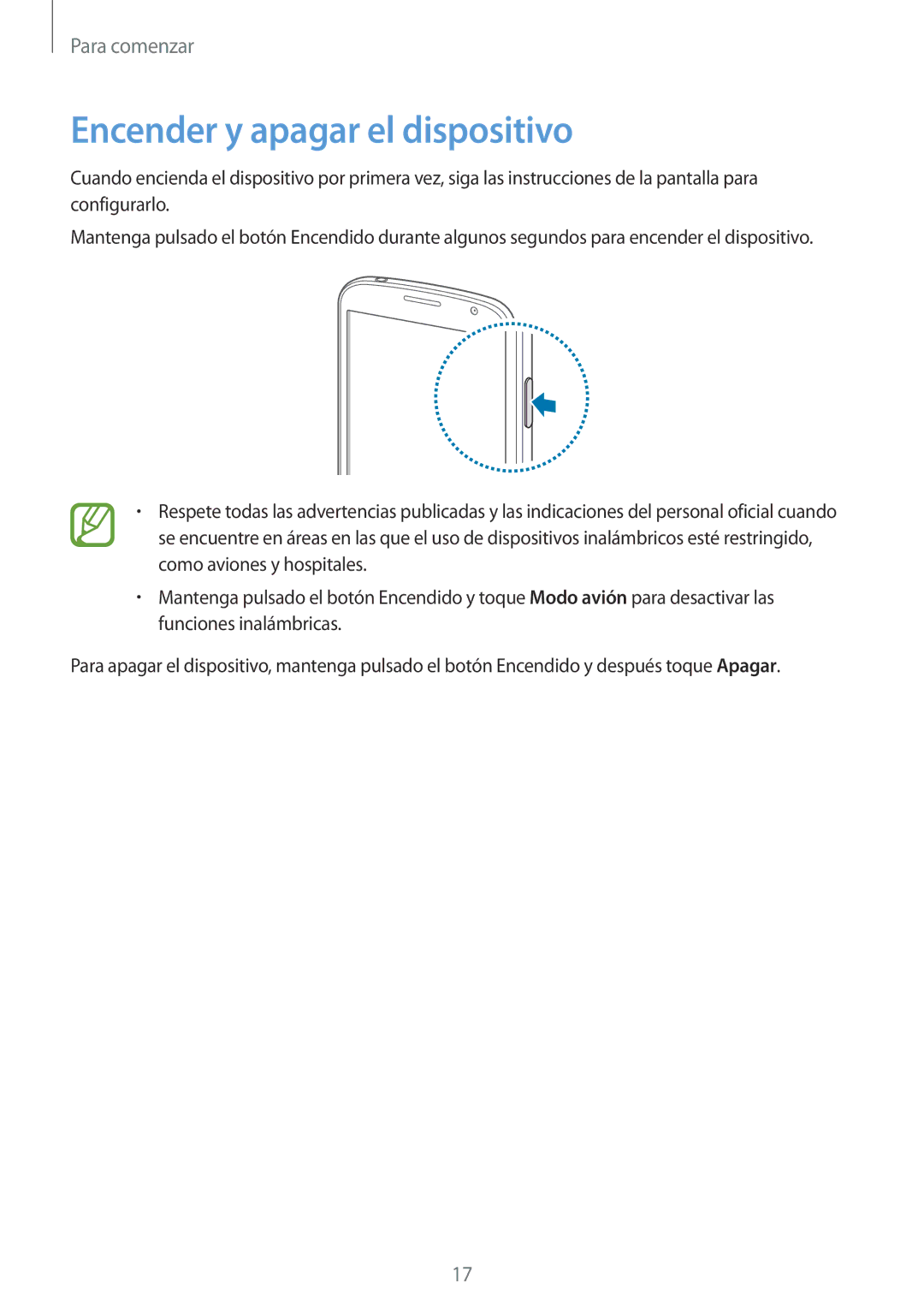 Samsung GT-I9060MKDPHE, GT-I9060MKAXEF, GT-I9060MKAITV, GT-I9060ZWDXEO, GT-I9060ZWDTPH manual Encender y apagar el dispositivo 