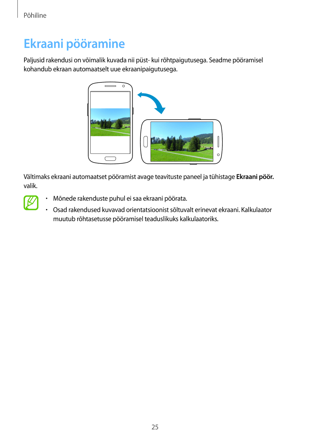 Samsung GT-I9060MKSSEB, GT-I9060ZWISEB, GT-I9060ZDISEB, GT-I9060MKISEB, GT-I9060ZWSSEB manual Ekraani pööramine 