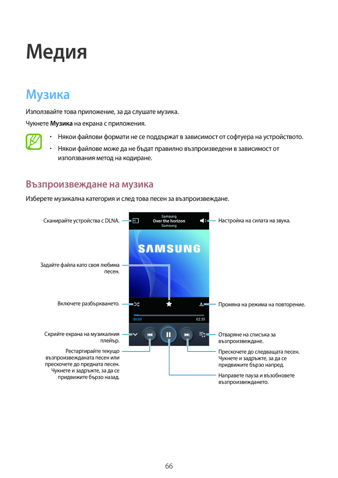 Samsung GT-I9060MKDBGL, GT-I9060ZWDBGL, GT2I9060MKDBGL, GT2I9060ZWDBGL, GT-I9060MKDVVT manual Музика, Възпроизвеждане на музика 