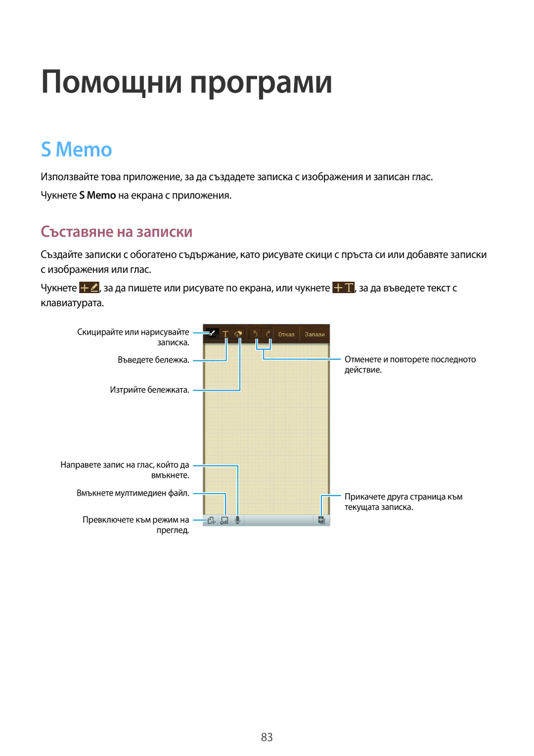 Samsung GT2I9060ZWDBGL, GT-I9060ZWDBGL, GT2I9060MKDBGL, GT-I9060MKDBGL, GT-I9060MKDVVT manual Memo, Съставяне на записки 