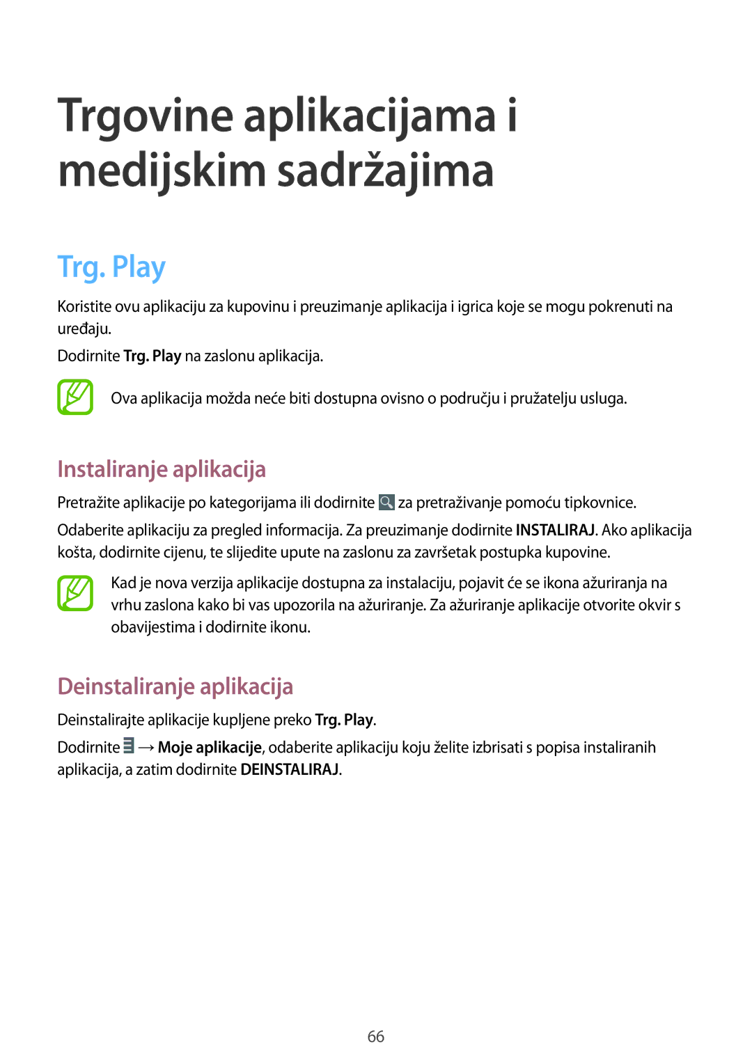 Samsung GT-I9060ZWISEE manual Trgovine aplikacijama i medijskim sadržajima, Trg. Play 