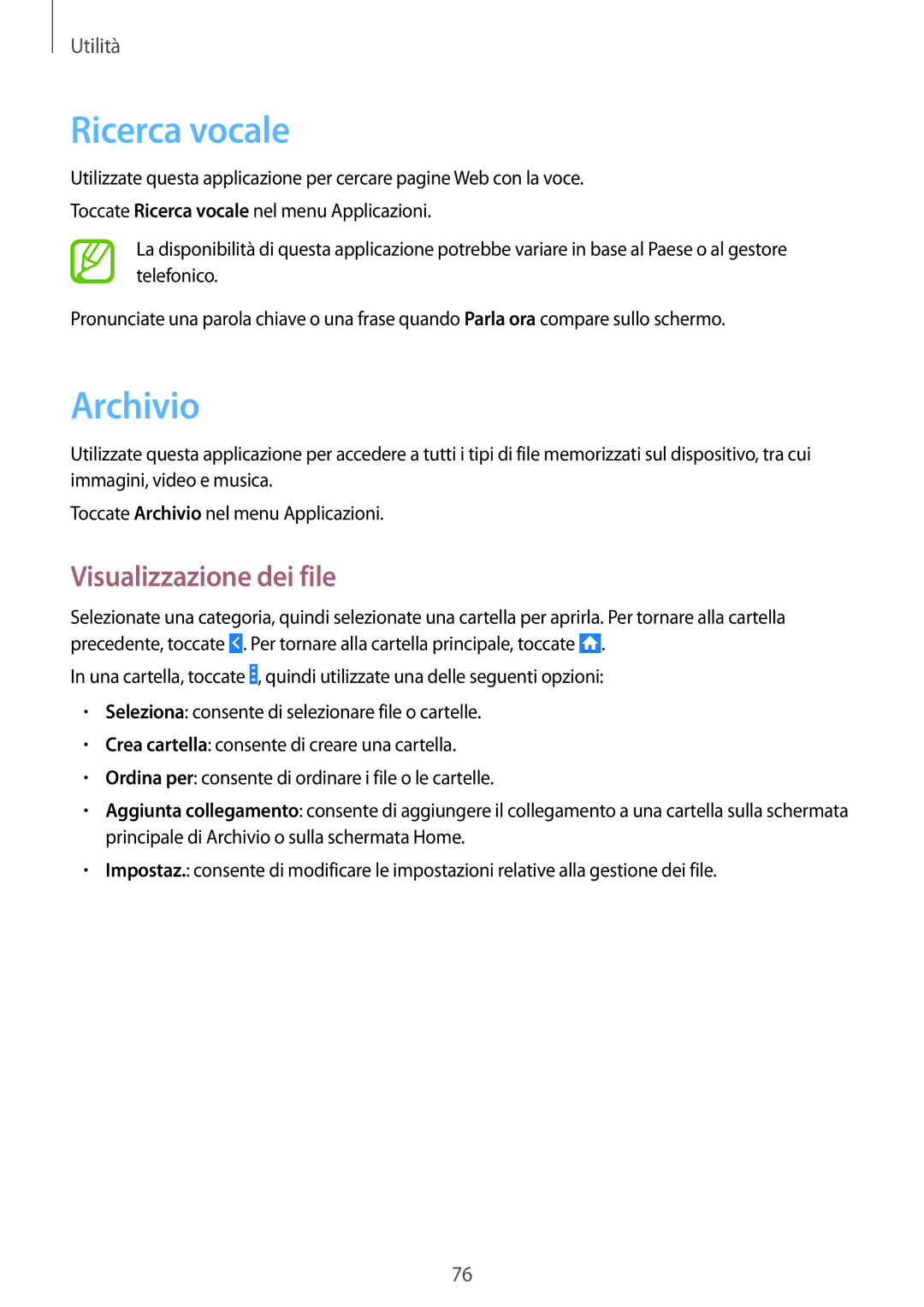 Samsung GT-I9060MKIXEO, GT-I9060ZWSBGL, GT-I9060MKSXEO, GT-I9060ZWSPHE Ricerca vocale, Archivio, Visualizzazione dei file 