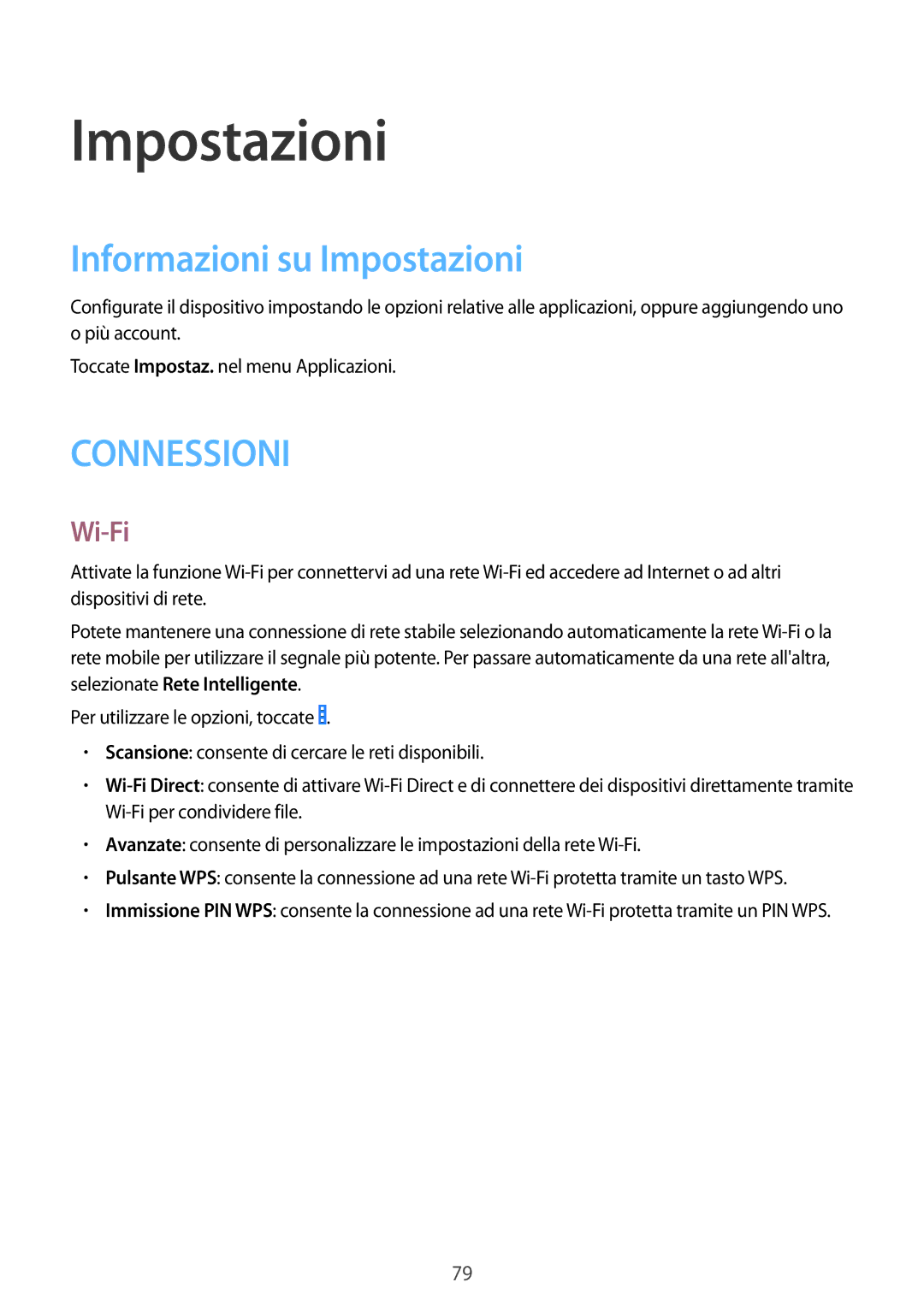 Samsung GT-I9060MKSETL, GT-I9060ZWSBGL, GT-I9060MKSXEO, GT-I9060ZWSPHE manual Informazioni su Impostazioni, Wi-Fi 