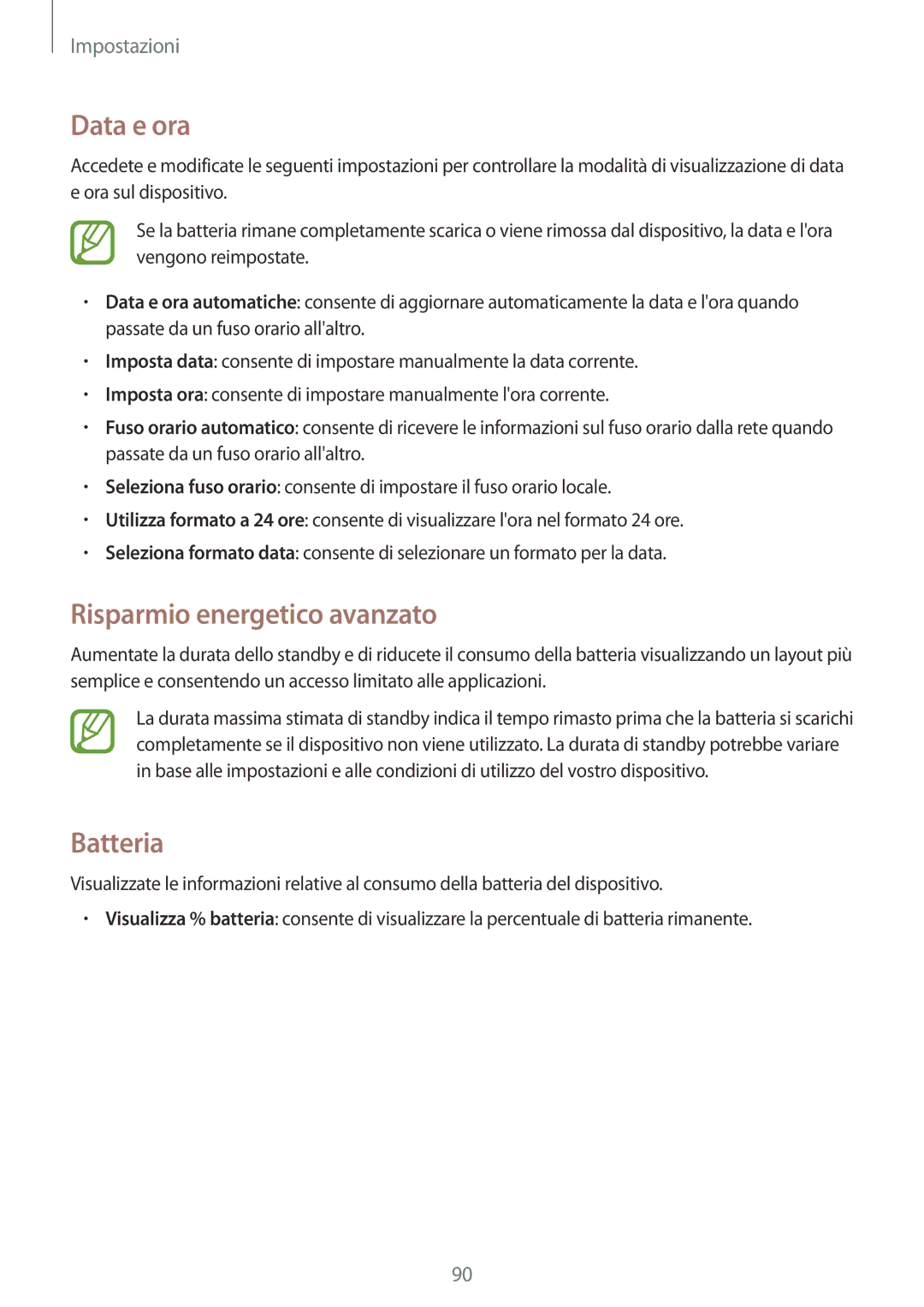 Samsung GT-I9060MKIXEO, GT-I9060ZWSBGL, GT-I9060MKSXEO, GT-I9060ZWSPHE Data e ora, Risparmio energetico avanzato, Batteria 