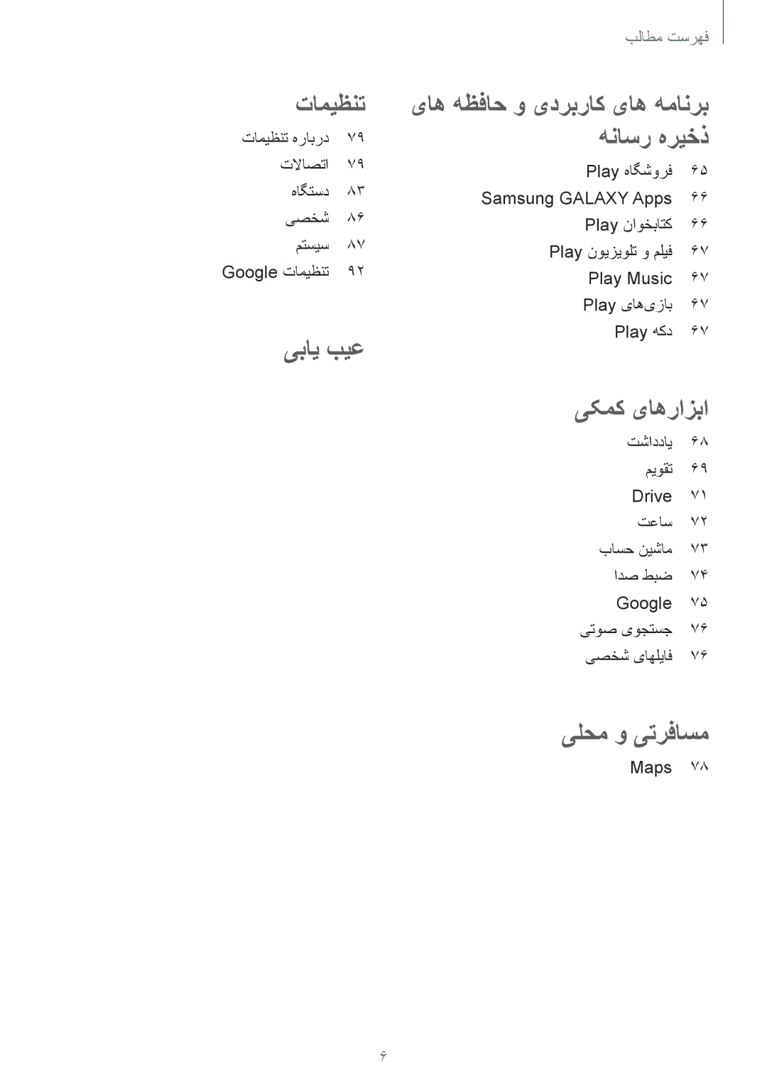 Samsung GT-I9060MKSSEE, GT-I9060ZWSSEE, GT-I9060ZDSKSA, GT-I9060ZWSKSA manual Play هاگشورف, Maps, Samsung Galaxy Apps 