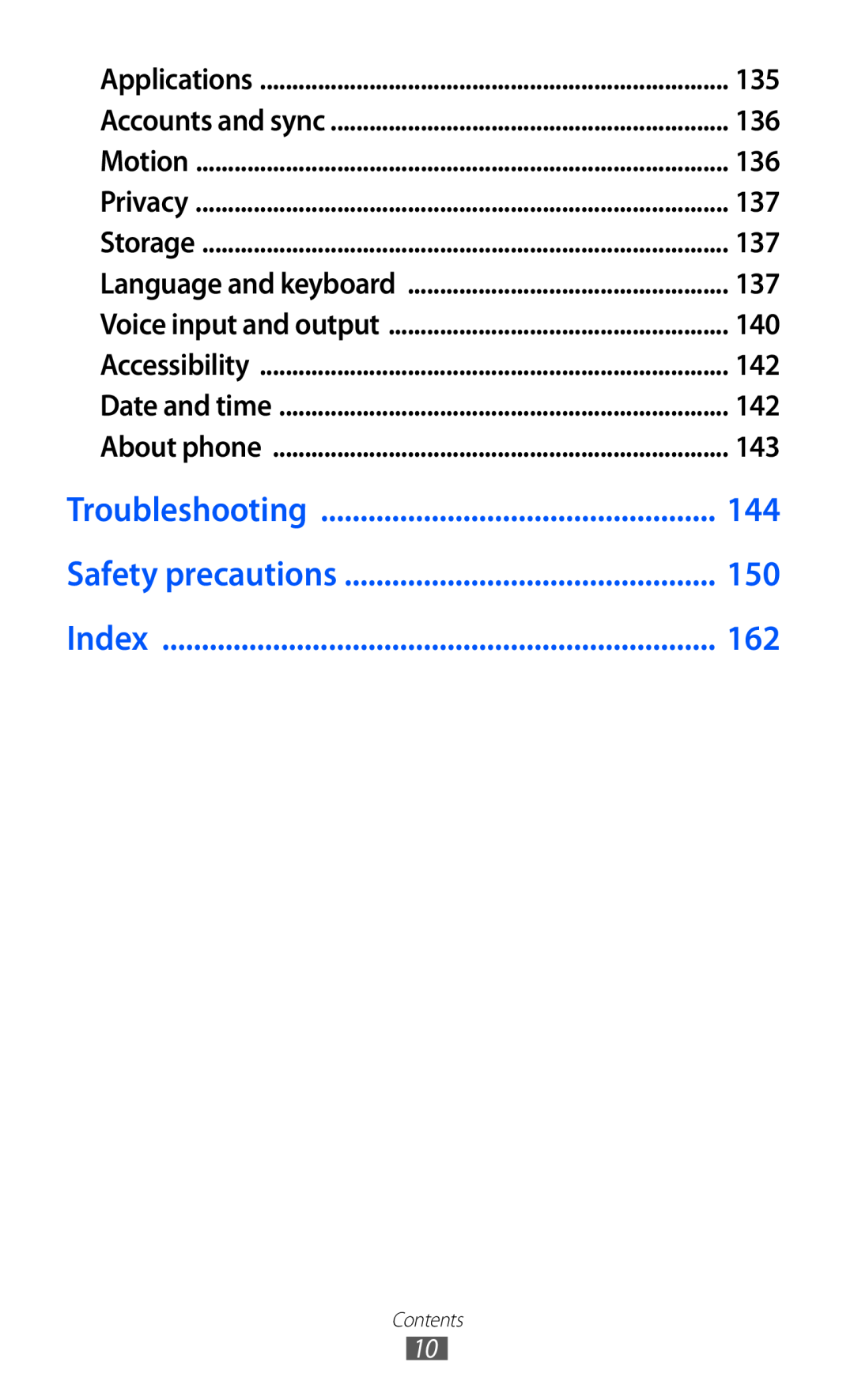 Samsung GT-I9070 user manual Troubleshooting, Safety precautions, Index 