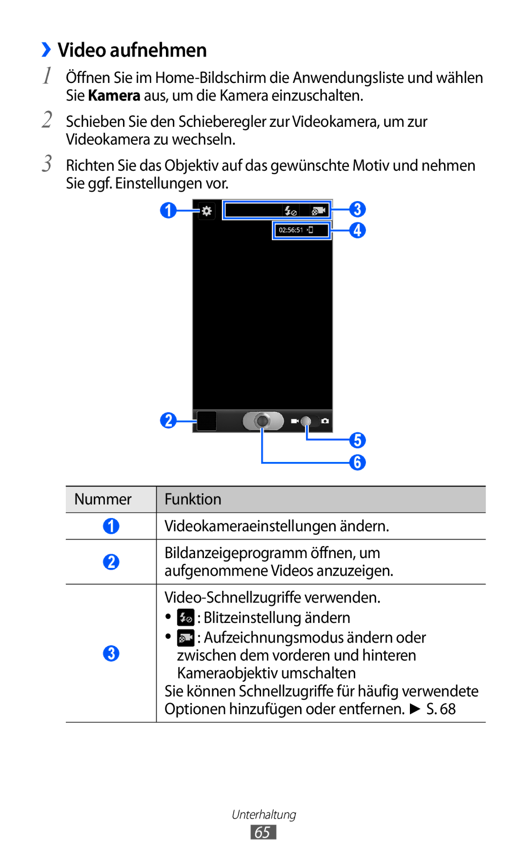 Samsung GT-I9070HKNATO, GT-I9070HKNDBT, GT-I9070HKNDTM, GT-I9070RWNDTM, GT-I9070HKNTUR manual ››Video aufnehmen 