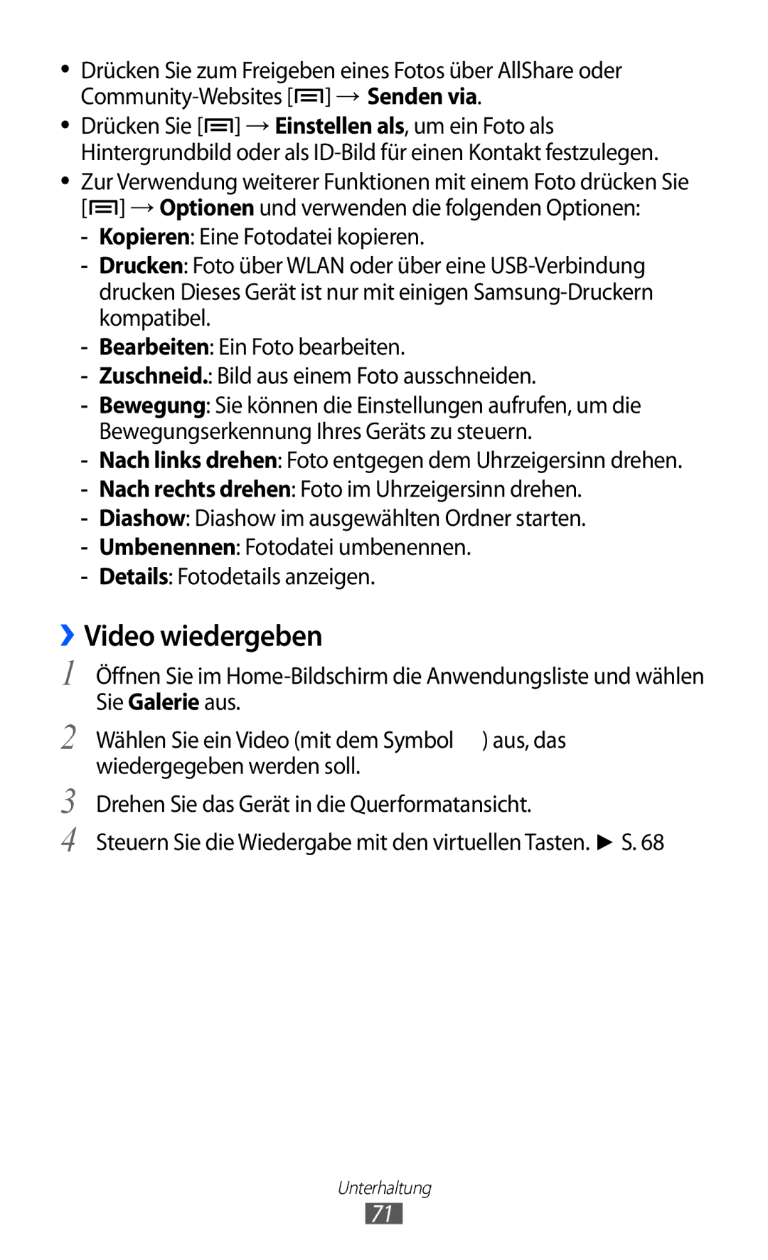 Samsung GT-I9070HKNDBT, GT-I9070HKNATO, GT-I9070HKNDTM, GT-I9070RWNDTM, GT-I9070HKNTUR manual ››Video wiedergeben 