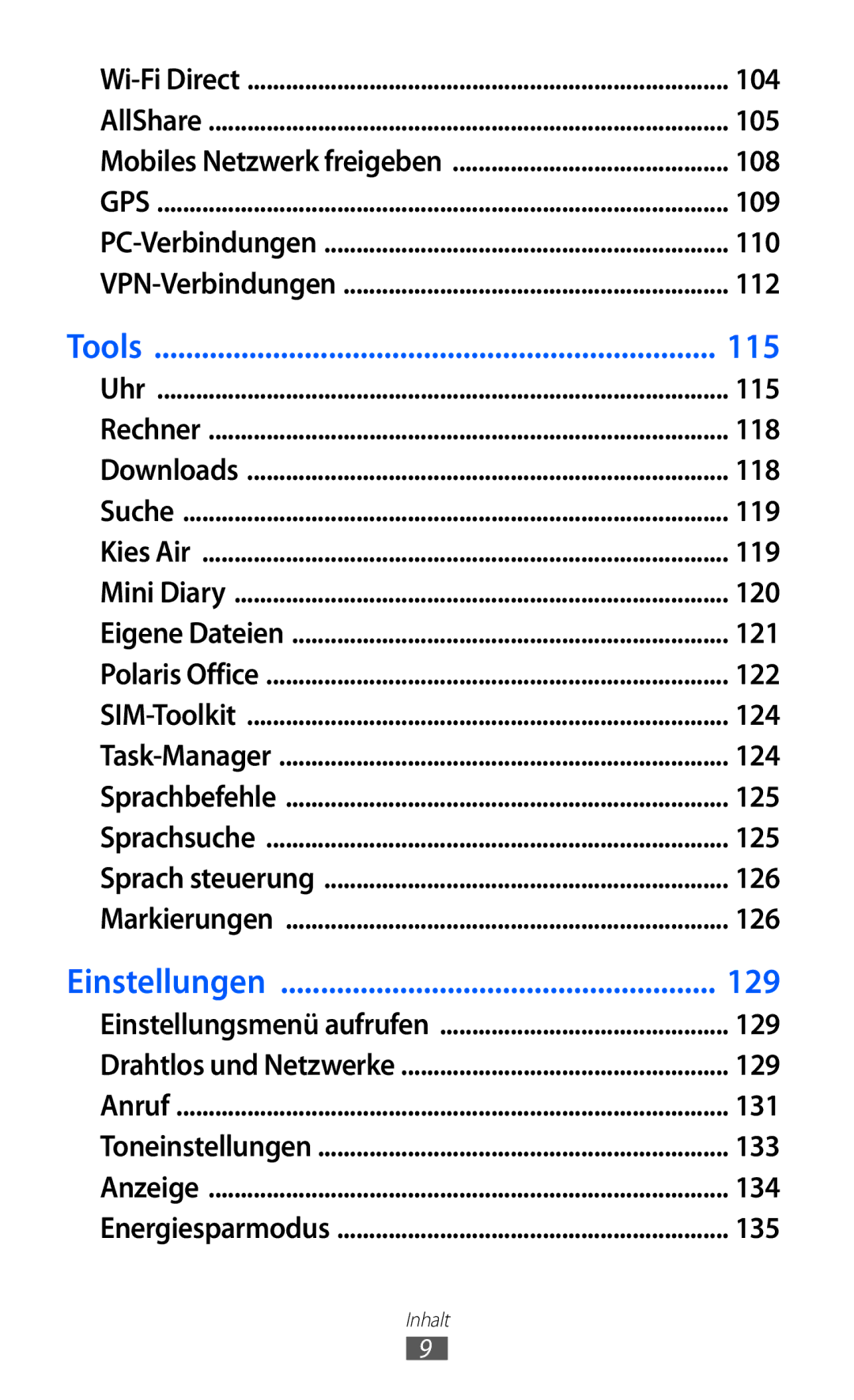 Samsung GT-I9070HKNTUR, GT-I9070HKNATO, GT-I9070HKNDBT, GT-I9070HKNDTM, GT-I9070RWNDTM manual 115 