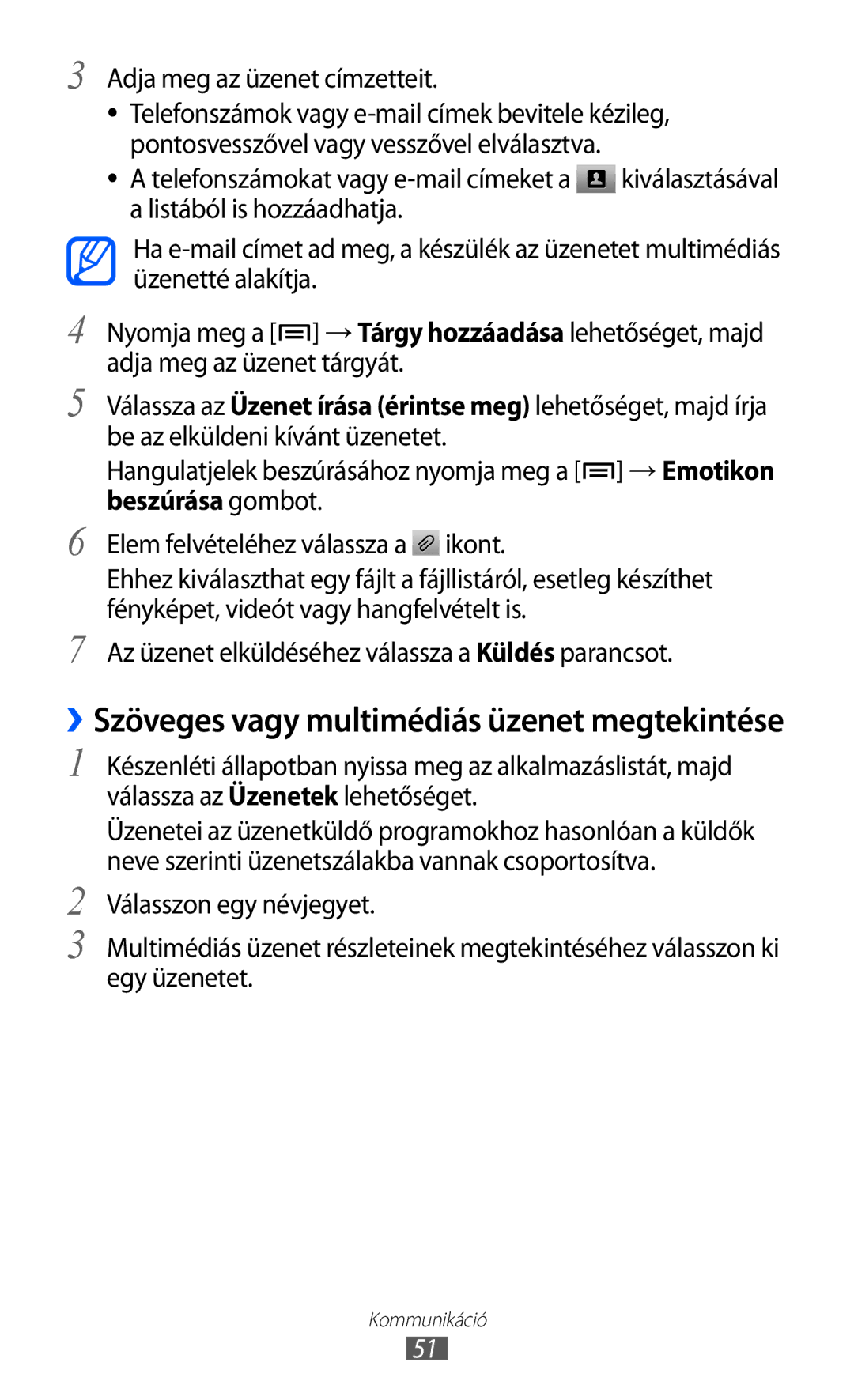 Samsung GT-I9070HKNXEZ, GT-I9070HKNATO, GT-I9070RWNDTM, GT-I9070HKNTMZ manual ››Szöveges vagy multimédiás üzenet megtekintése 