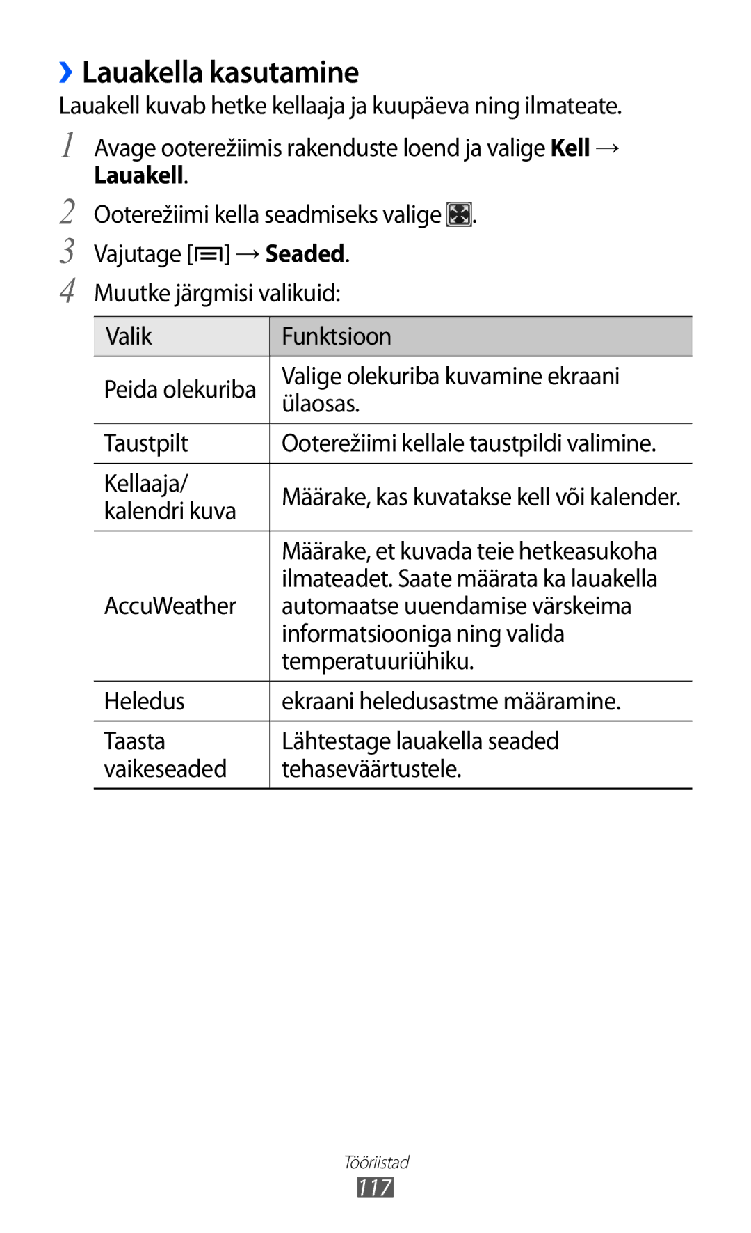 Samsung GT-I9070HKNSEB manual ››Lauakella kasutamine 