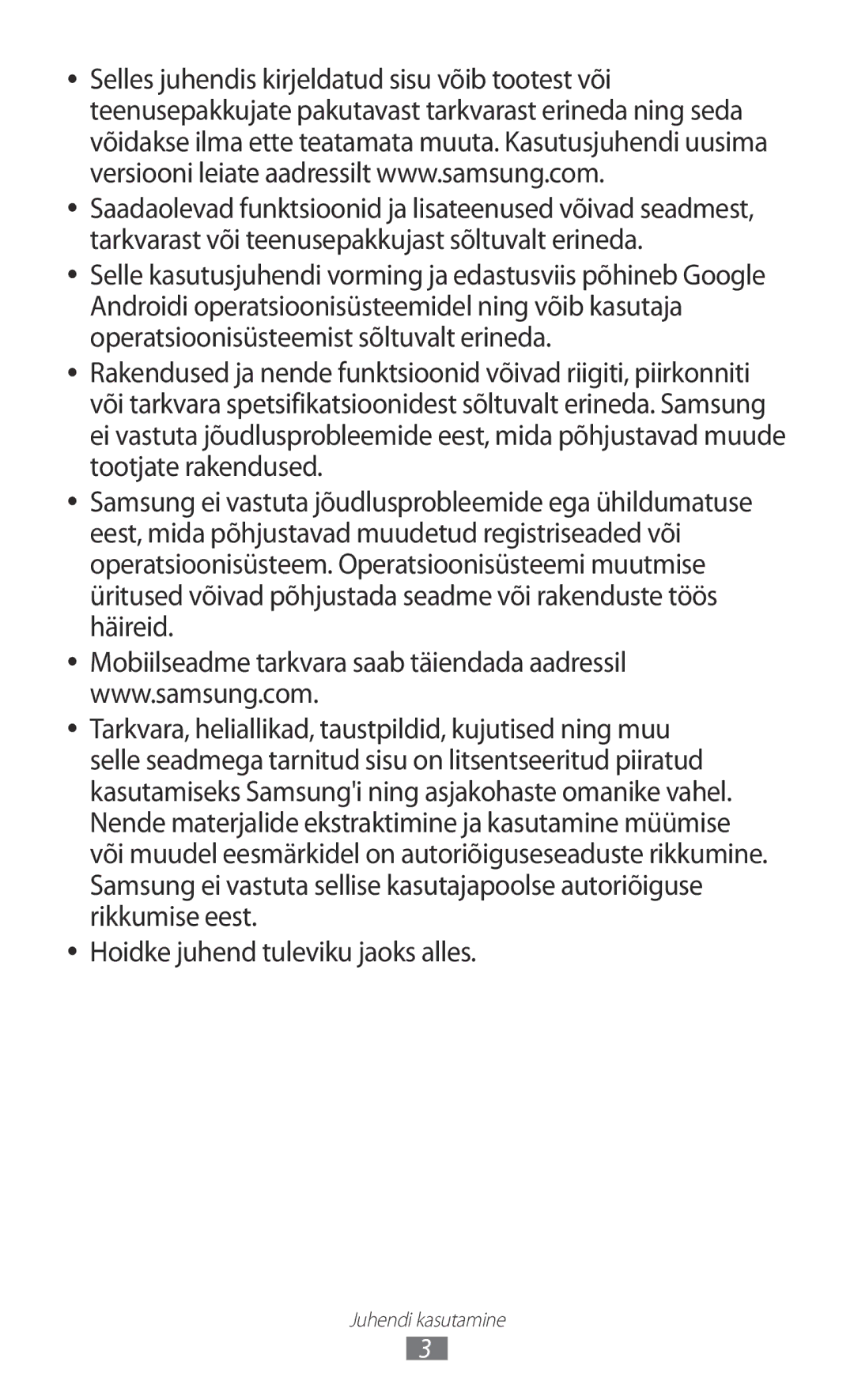 Samsung GT-I9070HKNSEB manual Juhendi kasutamine 