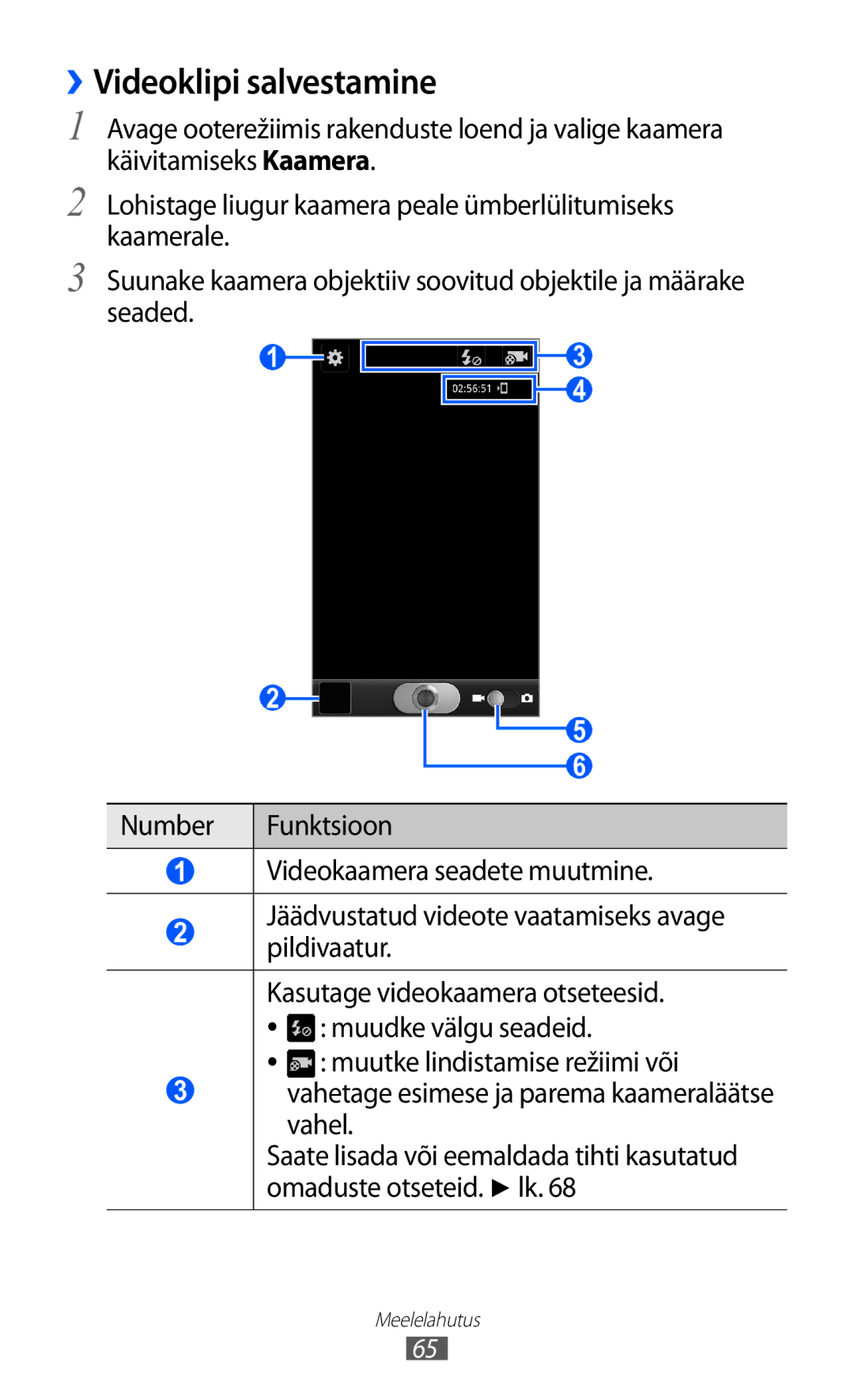 Samsung GT-I9070HKNSEB manual ››Videoklipi salvestamine 