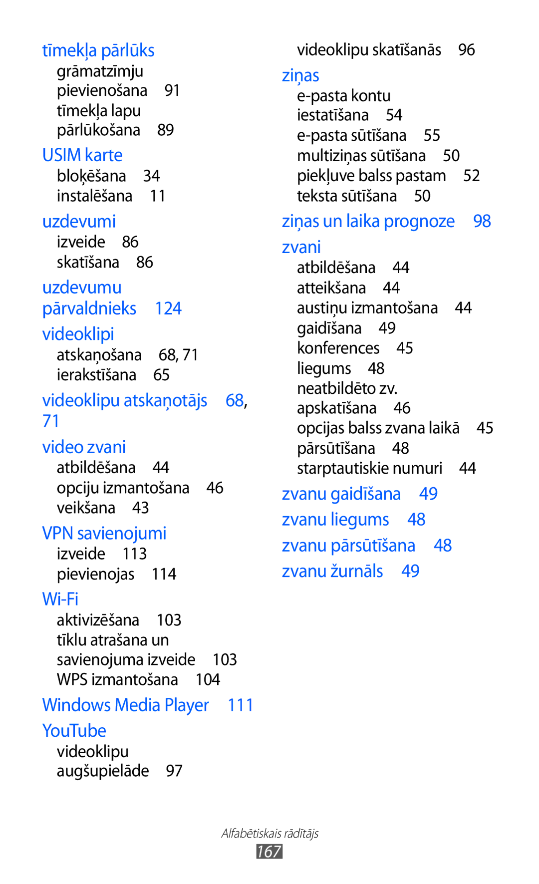 Samsung GT-I9070HKNSEB manual Tīmekļa pārlūks 