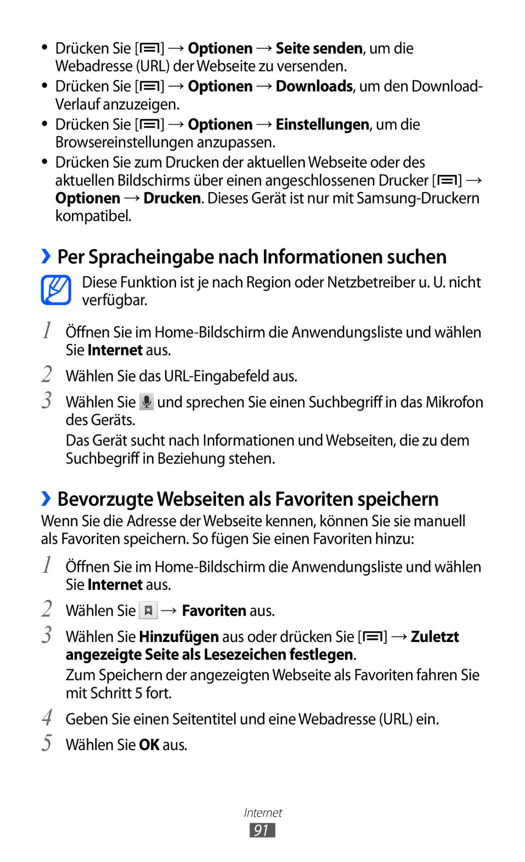 Samsung GT-I9070HKNTUR, GT-I9070RWAXEO, GT-I9070RWAVD2, GT-I9070RWADBT manual ››Per Spracheingabe nach Informationen suchen 