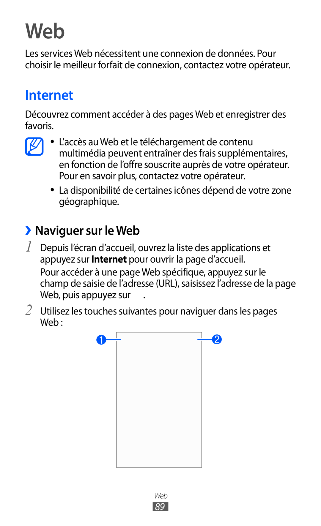 Samsung GT-I9070HKNNRJ, GT-I9070RWNXEF, GT-I9070RWNNRJ, GT-I9070MSVXEF, GT-I9070HKNFTM Internet, ››Naviguer sur le Web 