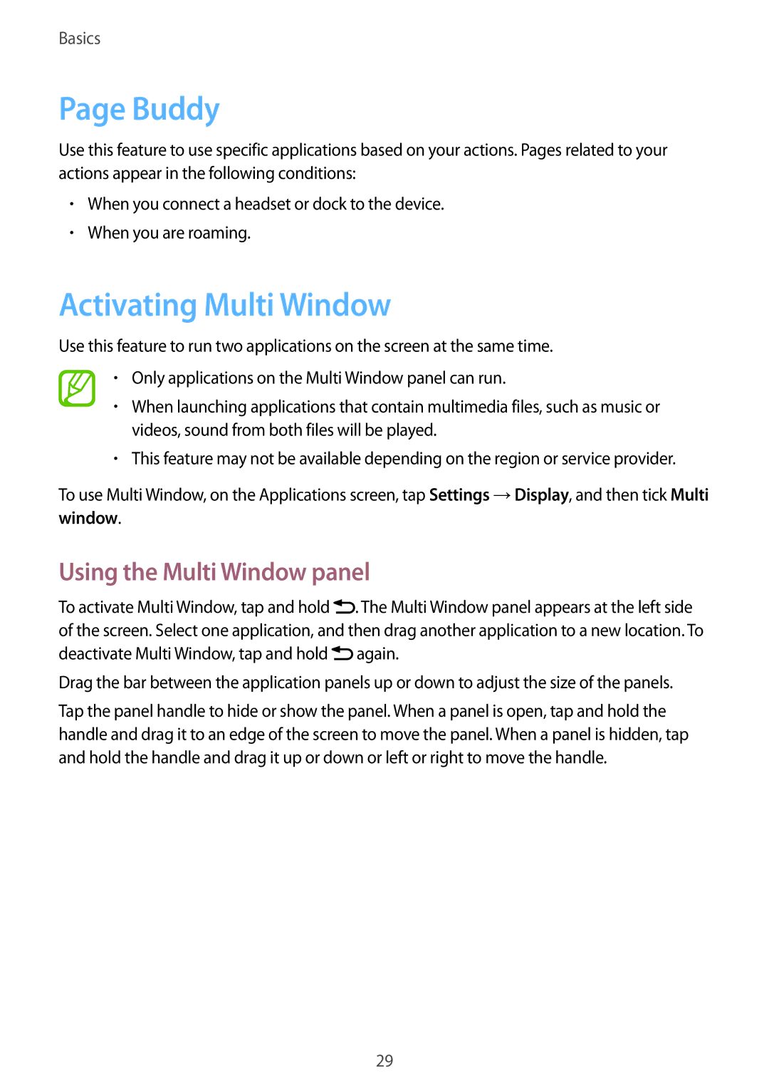 Samsung GT-I9082 user manual Buddy, Activating Multi Window, Using the Multi Window panel 