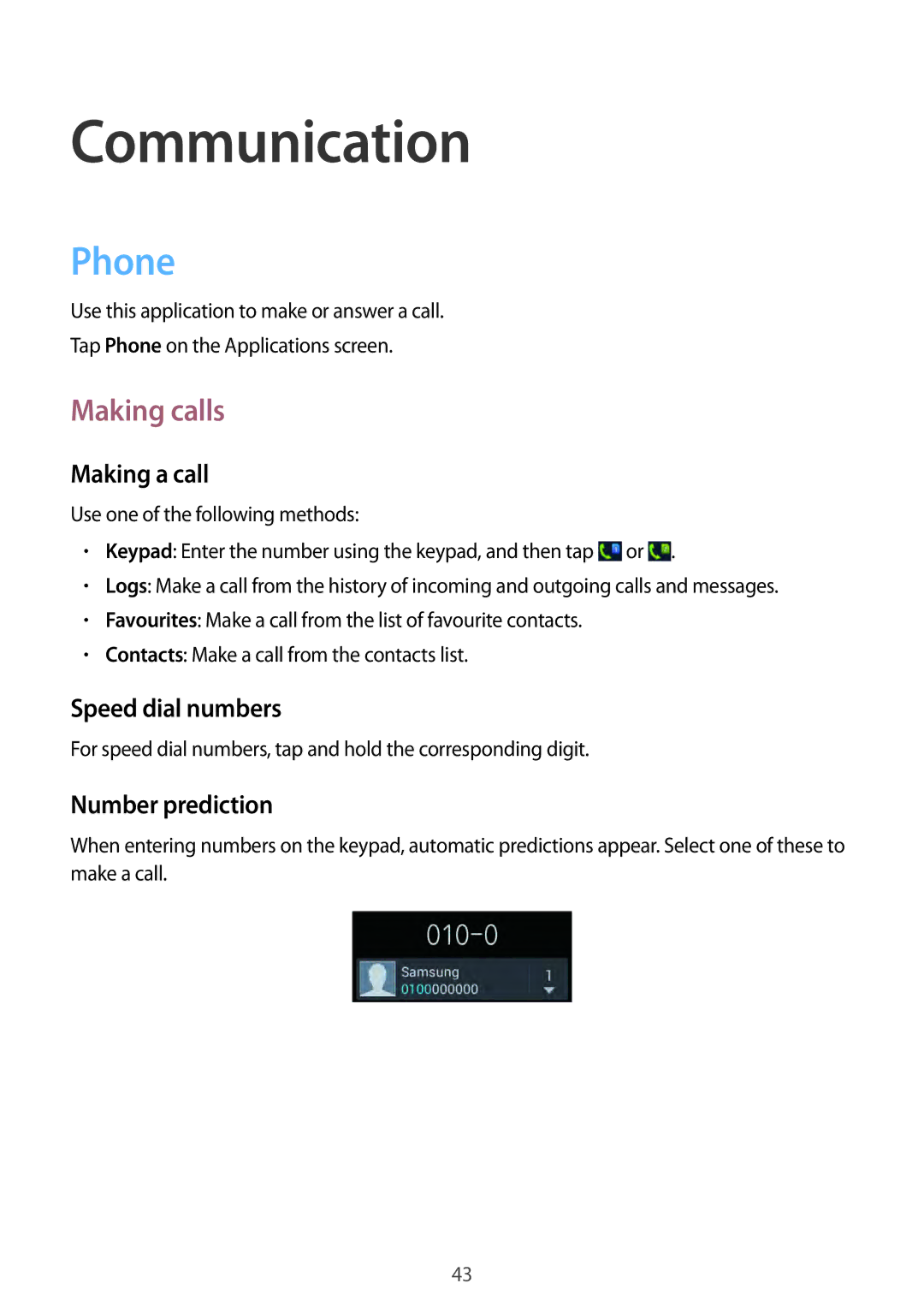 Samsung GT-I9082 user manual Communication, Phone, Making calls 