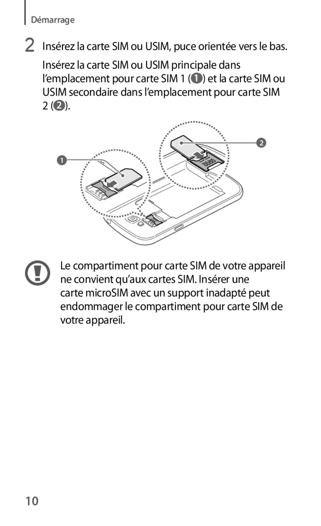 Samsung GT-I9082EWAXEF manual Démarrage 