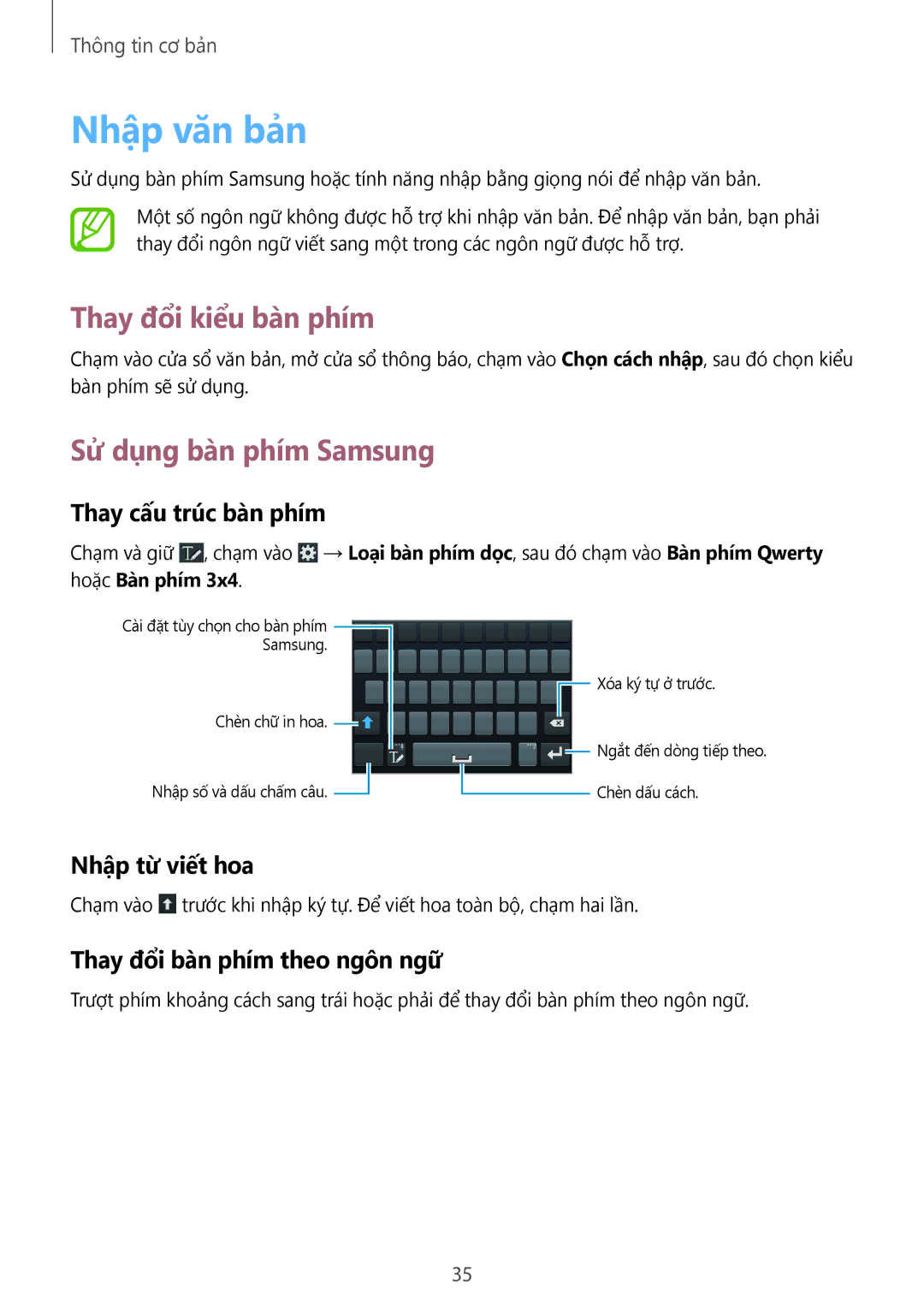 Samsung GT-I9082MBAXXV, GT-I9082EWAXXV manual Nhập văn bản, Thay đổi kiểu bàn phím, Sử dụng bàn phím Samsung 