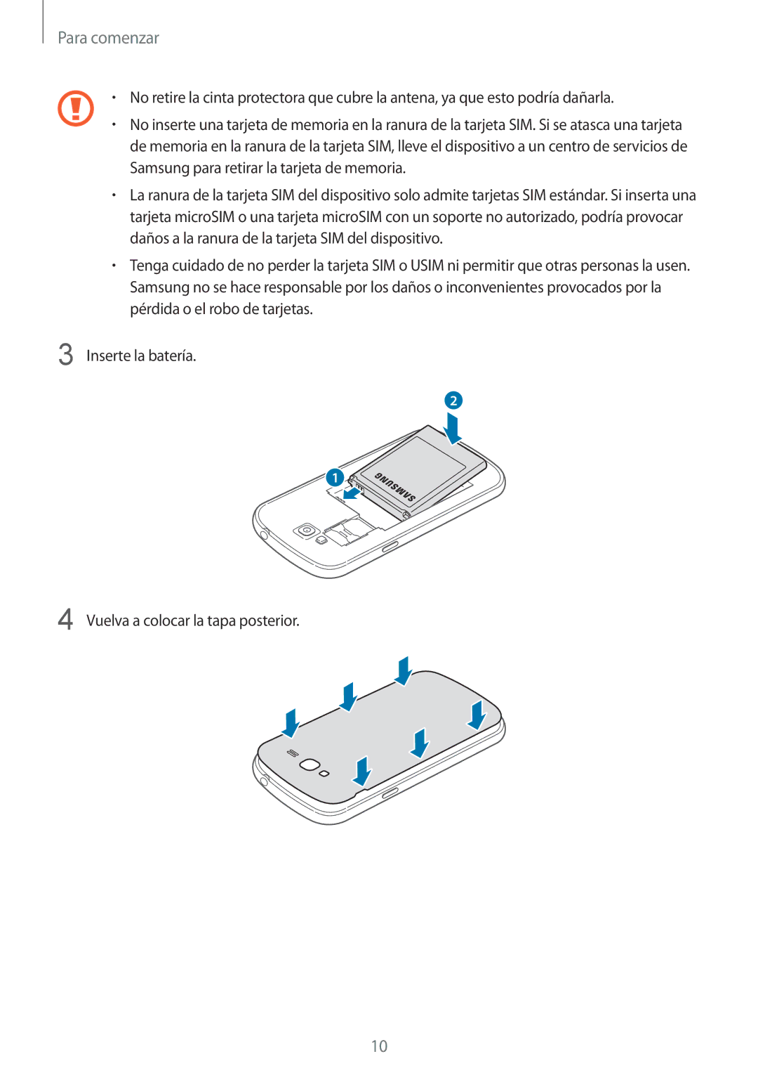 Samsung GT-I9082MBABGL, GT-I9082EWAMWD, GT-I9082EWABGL, GT-I9082MBAMWD, GT-I9082EWAPHE, GT-I9082MBAPHE manual Para comenzar 