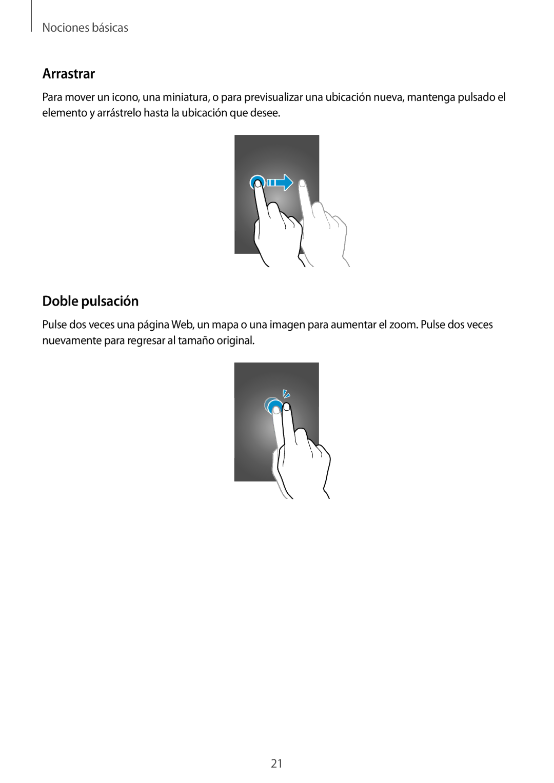 Samsung GT-I9082EWAMWD, GT-I9082MBABGL, GT-I9082EWABGL, GT-I9082MBAMWD, GT-I9082EWAPHE manual Arrastrar, Doble pulsación 