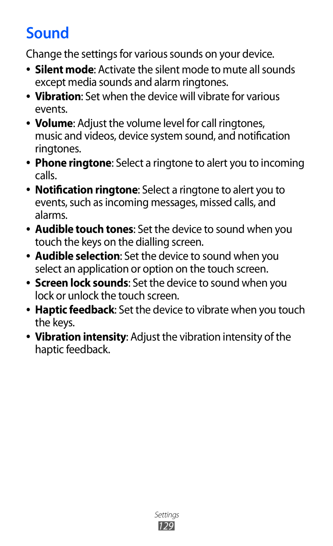 Samsung GT-I9100 user manual Sound 