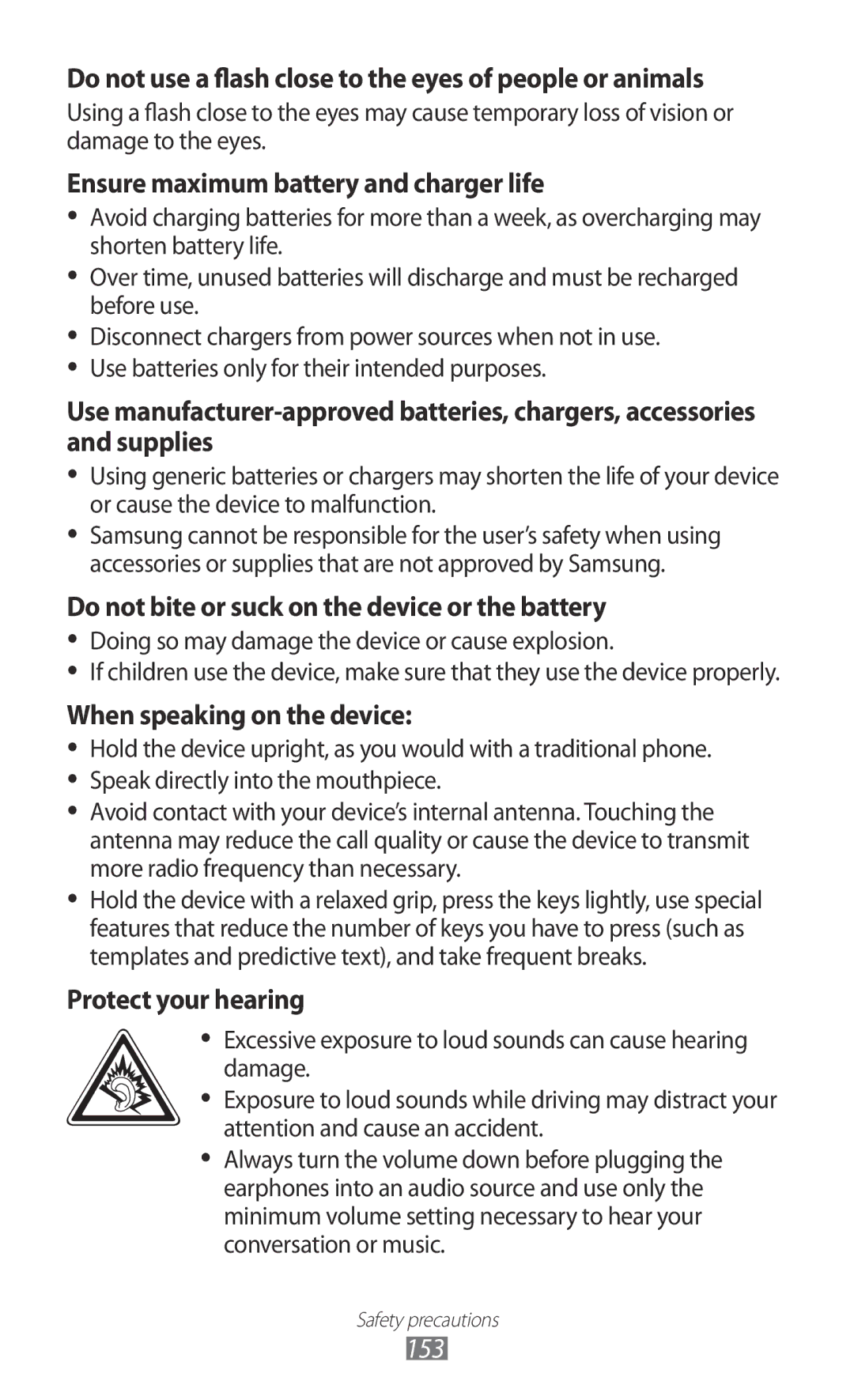 Samsung GT-I9100 user manual Do not use a flash close to the eyes of people or animals 