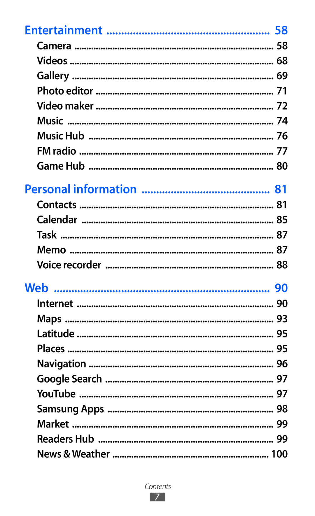 Samsung GT-I9100 user manual Web 