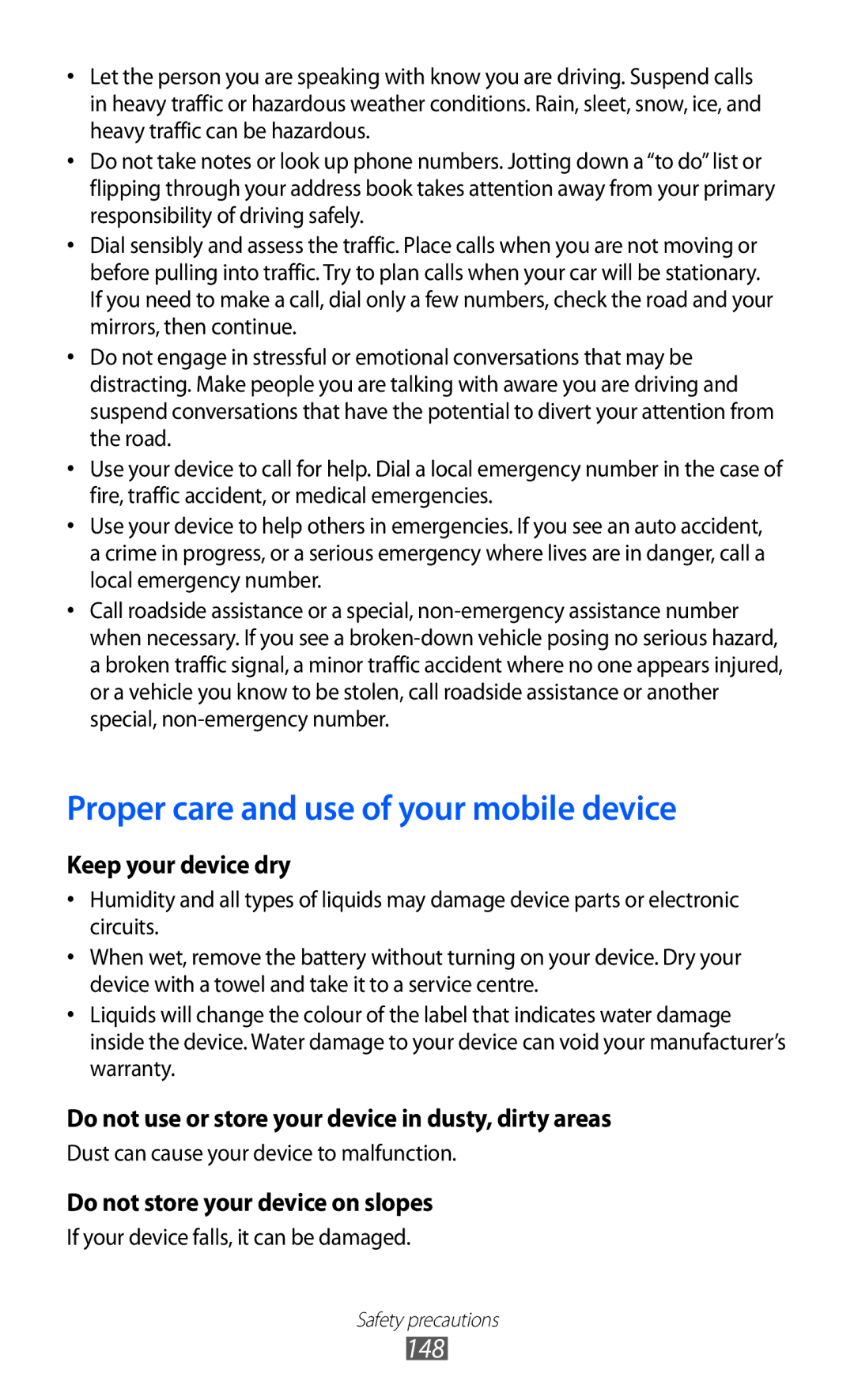 Samsung GT-I9100LKAXSG, GT-I9100LKAAFR, GT-I9100LKEJED, GT-I9100RWASKZ manual Proper care and use of your mobile device 