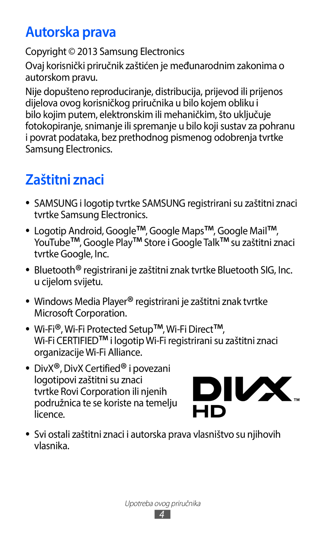 Samsung GT-I9100LKASMO, GT-I9100LKAATO, GT2I9100RWAVIP, GT-I9100RWAVIP, GT-I9100RWATRA manual Autorska prava, Zaštitni znaci 