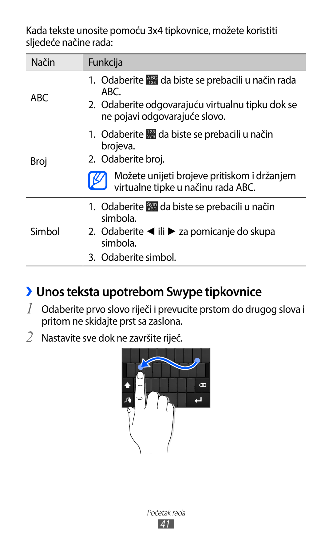 Samsung GT2I9100RWATWO, GT-I9100LKAATO manual ››Unos teksta upotrebom Swype tipkovnice, Ne pojavi odgovarajuće slovo 