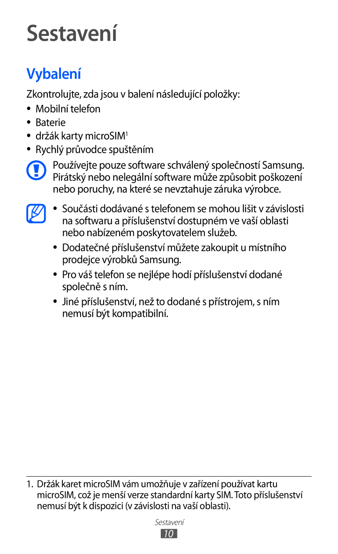 Samsung GT-I9100LKAVDC, GT-I9100LKAIDE, GT-I9100LKAATO, GT-I9100RWAAUT, GT-I9100RWAORS, GT-I9100RWAVDC Sestavení, Vybalení 