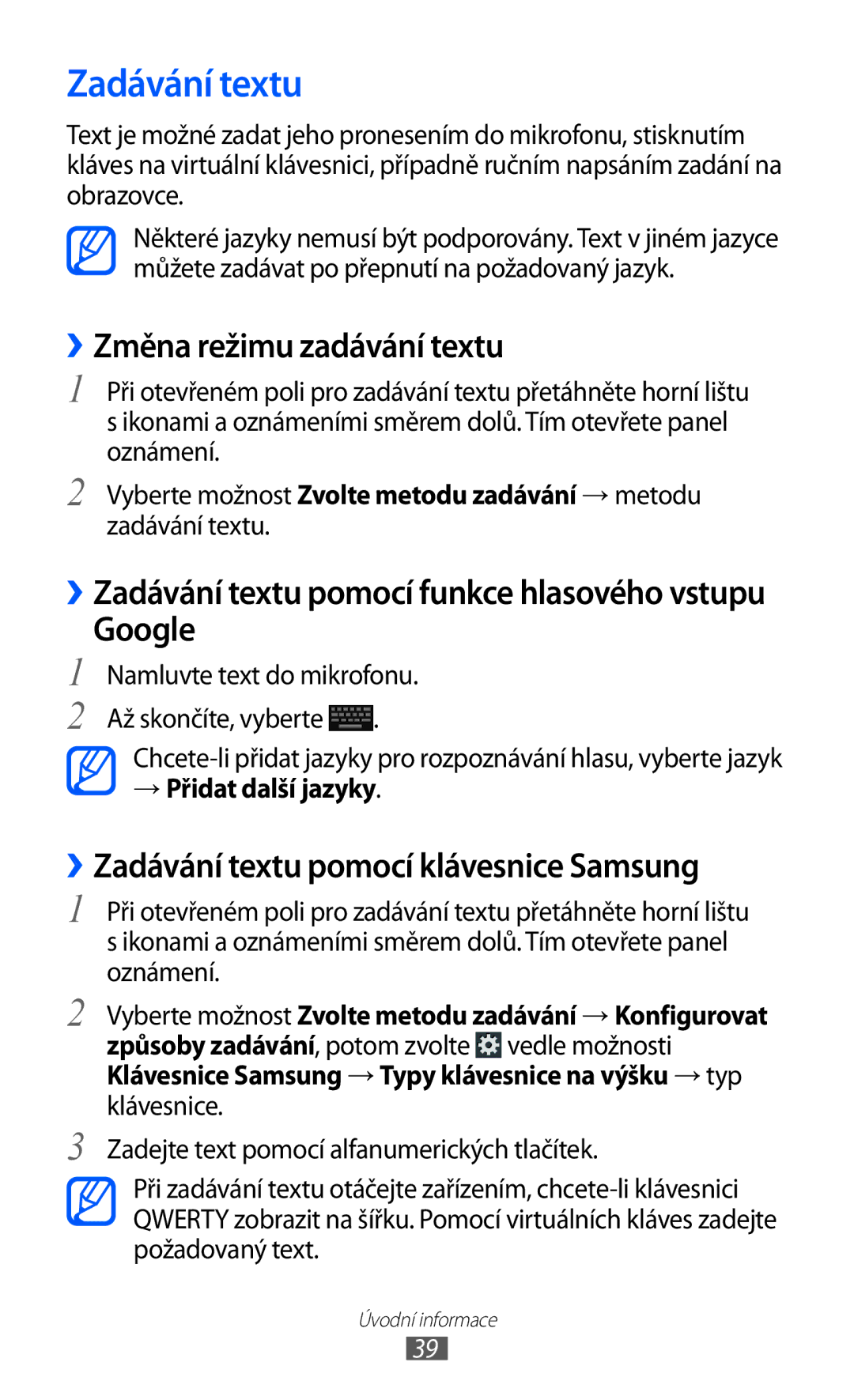 Samsung GT2I9100LKAO2C manual ››Změna režimu zadávání textu, Google, ››Zadávání textu pomocí klávesnice Samsung 