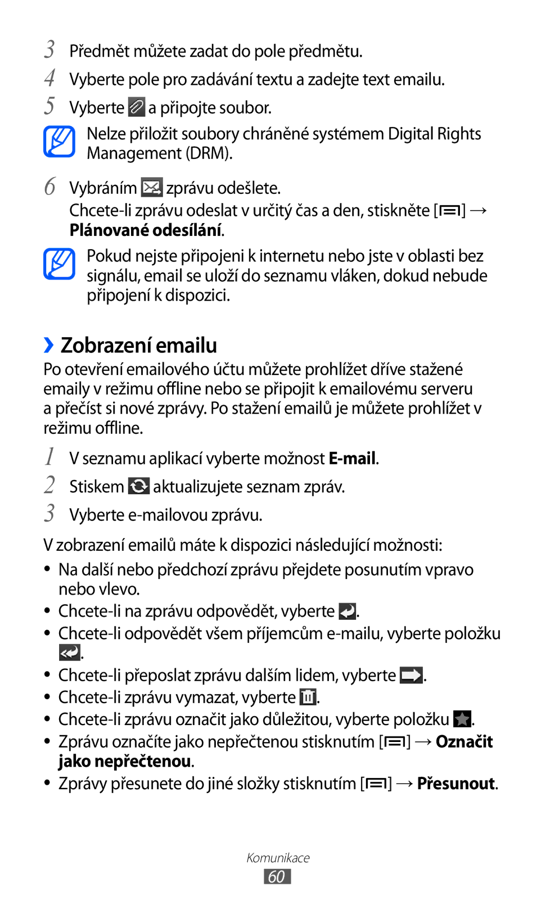 Samsung GT-I9100RWAXEZ, GT-I9100LKAIDE, GT-I9100LKAATO, GT-I9100RWAAUT, GT-I9100RWAORS, GT-I9100RWAVDC manual ››Zobrazení emailu 