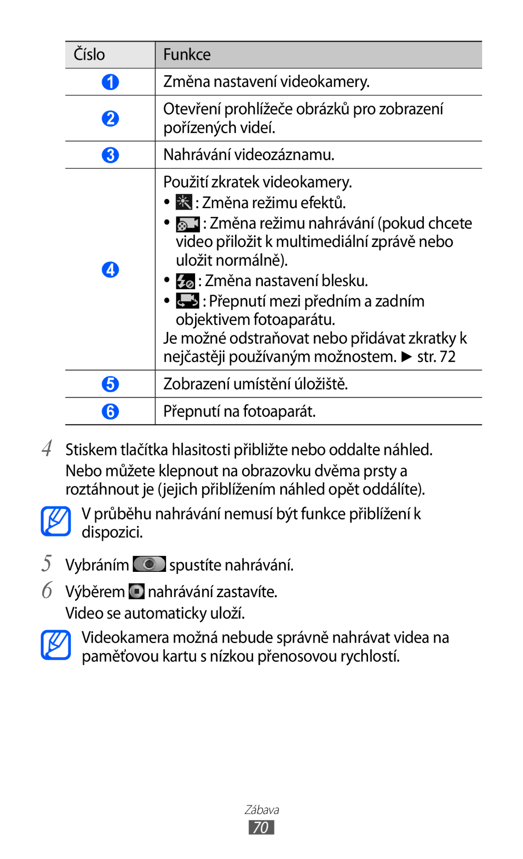 Samsung GT2I9100LKAVDC, GT-I9100LKAIDE manual Uložit normálně, Přepnutí mezi předním a zadním, Objektivem fotoaparátu 