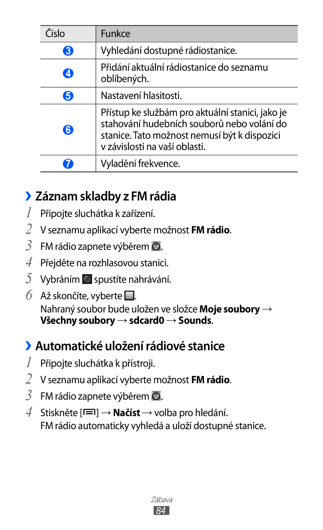 Samsung GT2I9100RWAORS, GT-I9100LKAIDE, GT-I9100LKAATO Záznam skladby z FM rádia, ››Automatické uložení rádiové stanice 