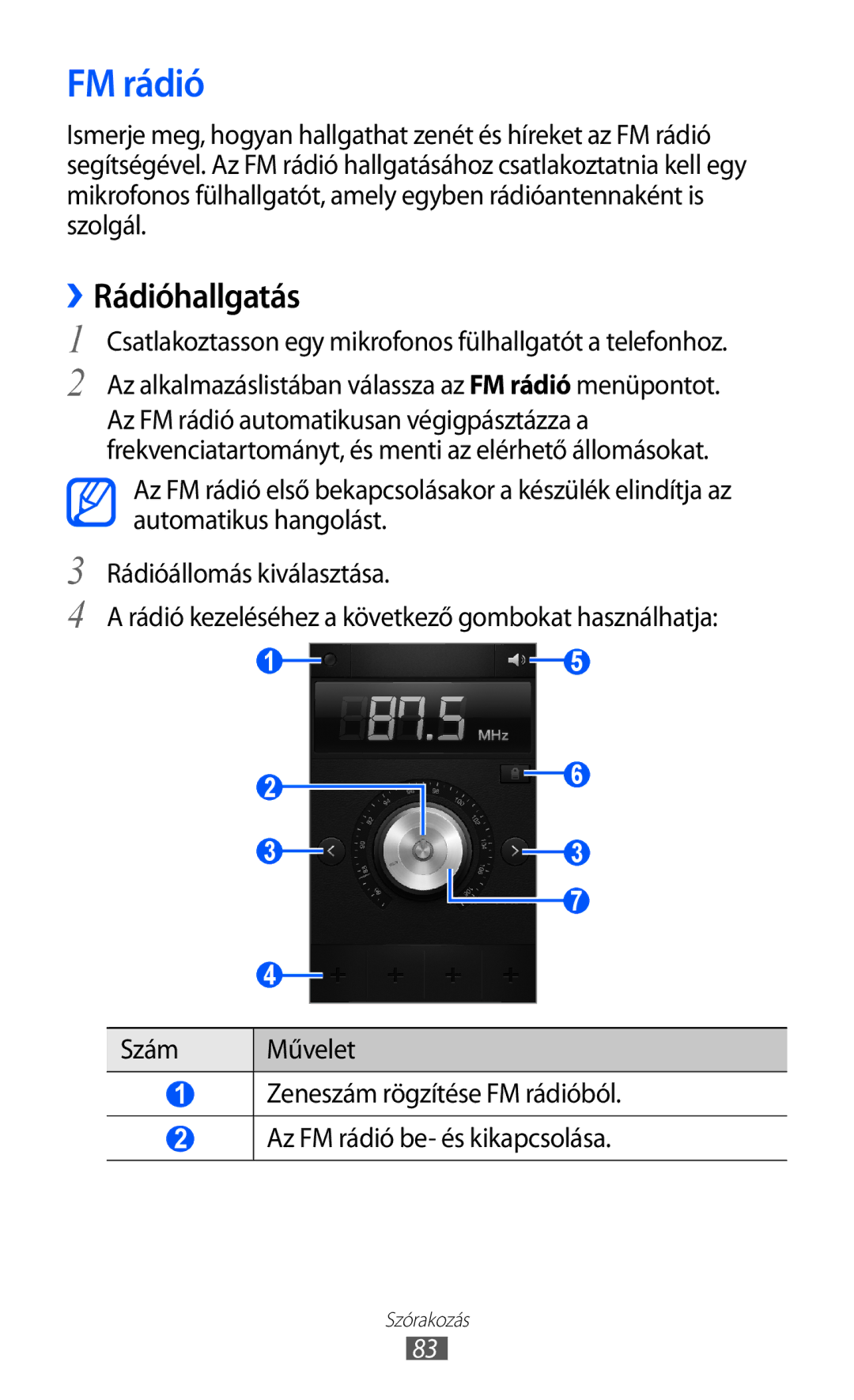 Samsung GT-I9100LKAMOB manual FM rádió, ››Rádióhallgatás, Csatlakoztasson egy mikrofonos fülhallgatót a telefonhoz 