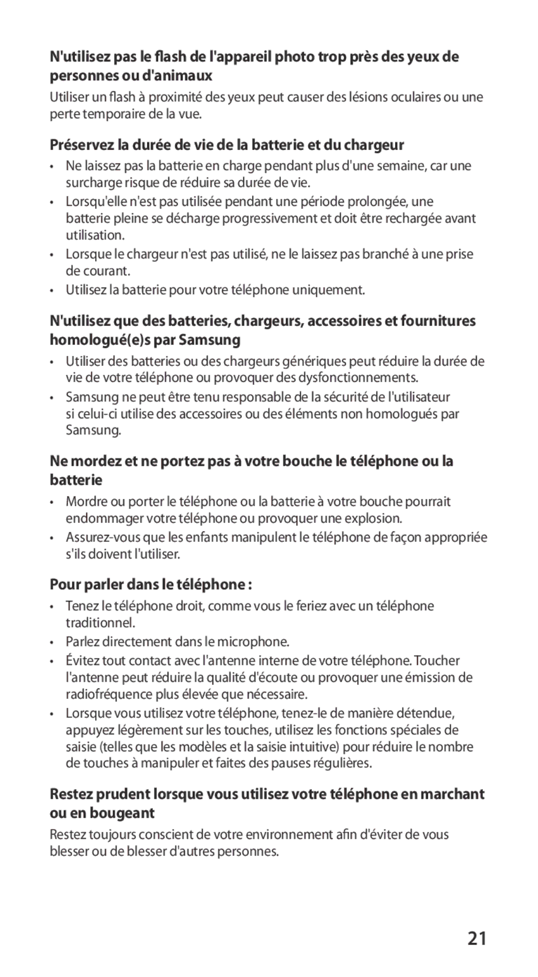 Samsung GT-I9100LKAVGF manual Préservez la durée de vie de la batterie et du chargeur, Pour parler dans le téléphone 