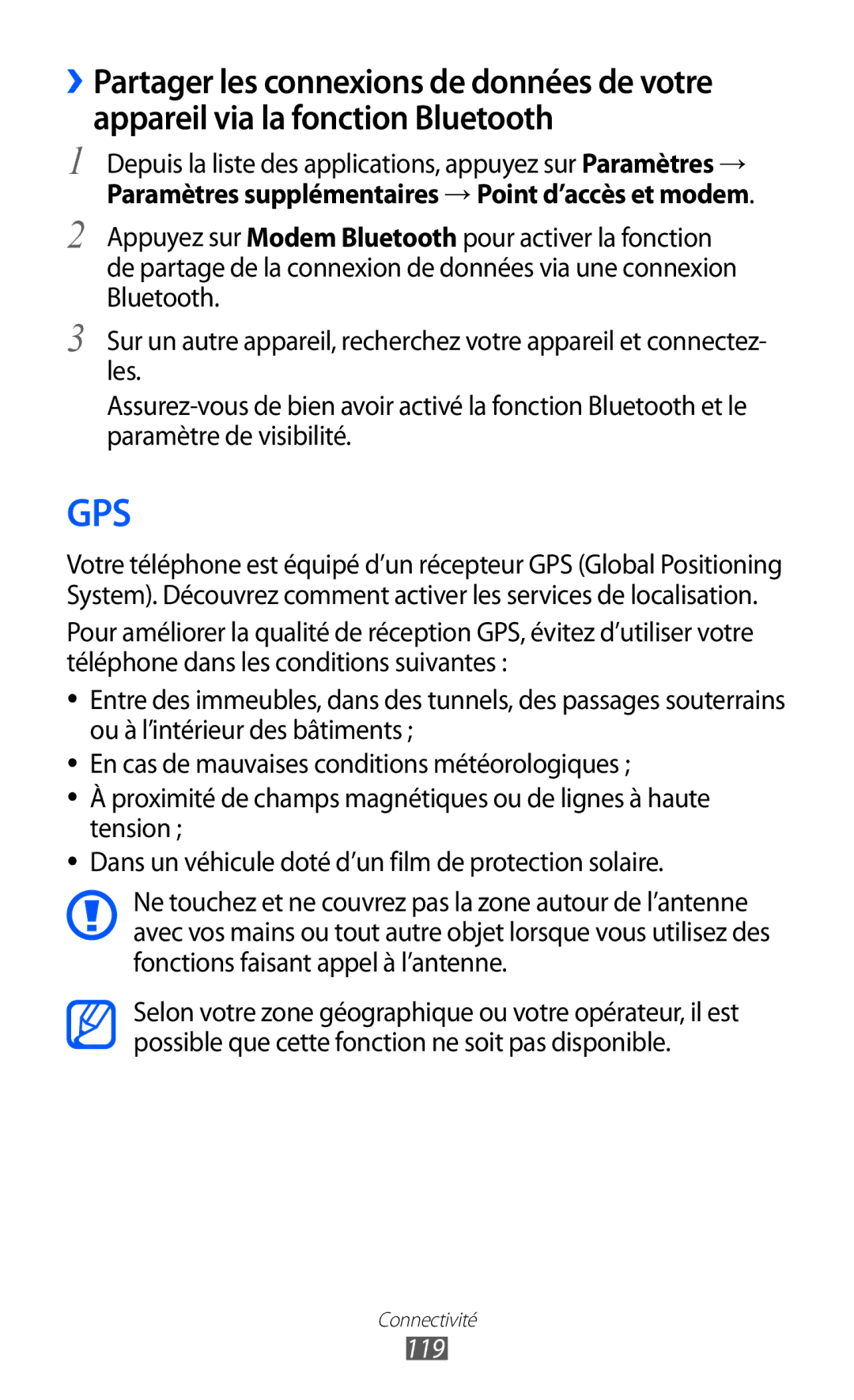 Samsung GT-I9100LKNNRJ, GT-I9100LKAXEF, GT-I9100LKAFRE, GT-I9100LKABOG, GT-I9100LKALPM, GT-I9100LKAVGF, GT-I9100LKNFTM Gps, 119 