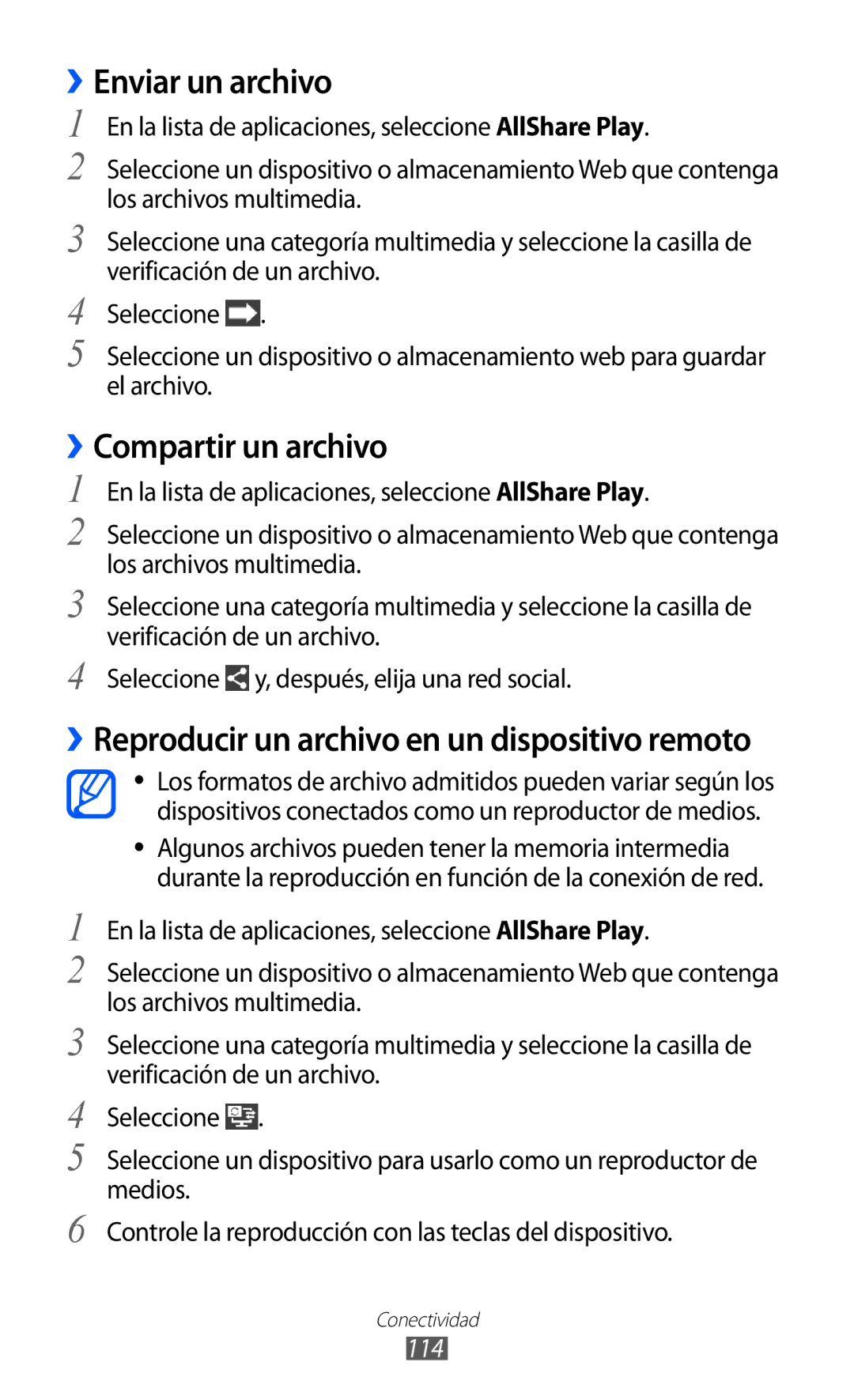 Samsung GT-I9100LKAYOG manual ››Enviar un archivo, ››Compartir un archivo, Verificación de un archivo, El archivo, 114 