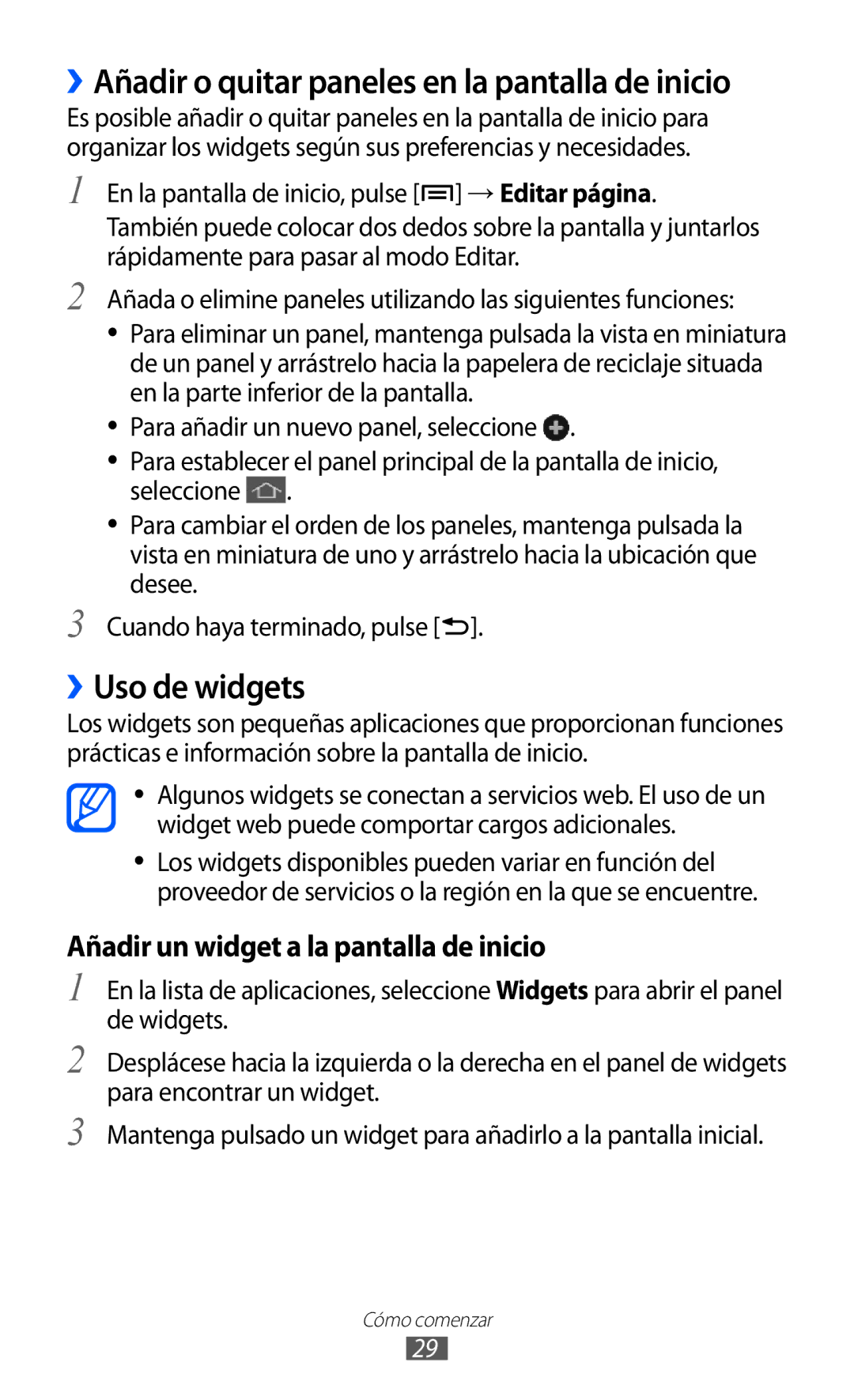 Samsung GT-I9100LKAXEU, GT-I9100LKAXSP, GT-I9100LKATPH manual ››Uso de widgets, Añadir un widget a la pantalla de inicio 