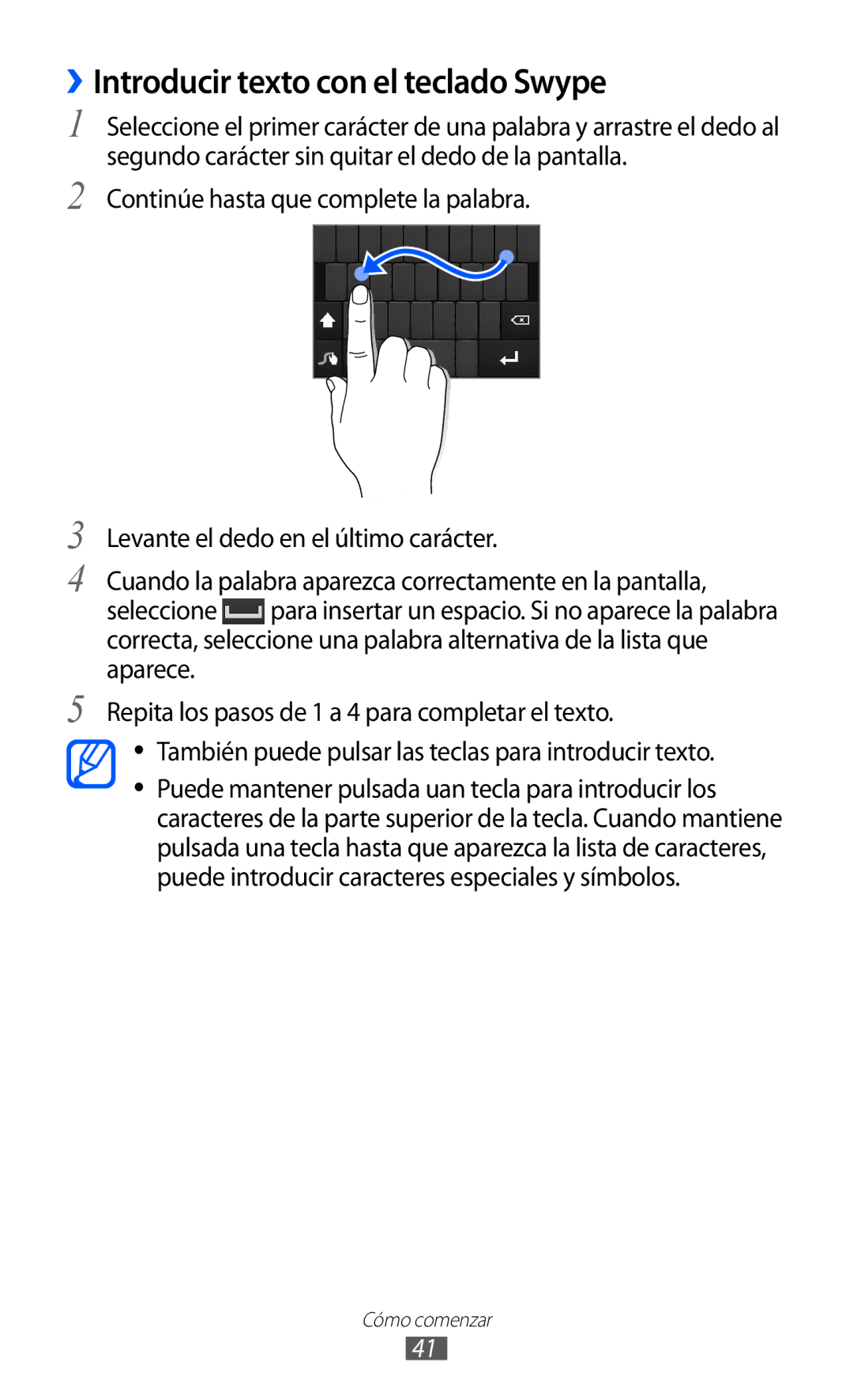 Samsung GT-I9100LKNAMN, GT-I9100LKAXEU, GT-I9100LKAXSP, GT-I9100LKATPH manual ››Introducir texto con el teclado Swype 