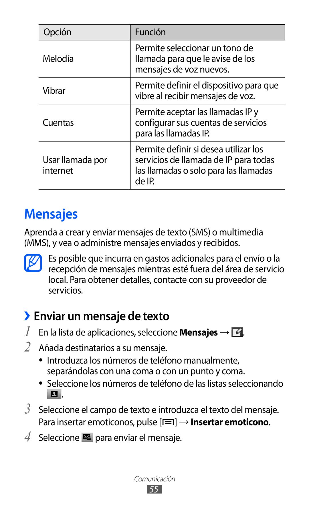 Samsung GT-I9100LKAAMN, GT-I9100LKAXEU, GT-I9100LKAXSP, GT-I9100LKATPH, GT-I9100LKAEPL Mensajes, ››Enviar un mensaje de texto 