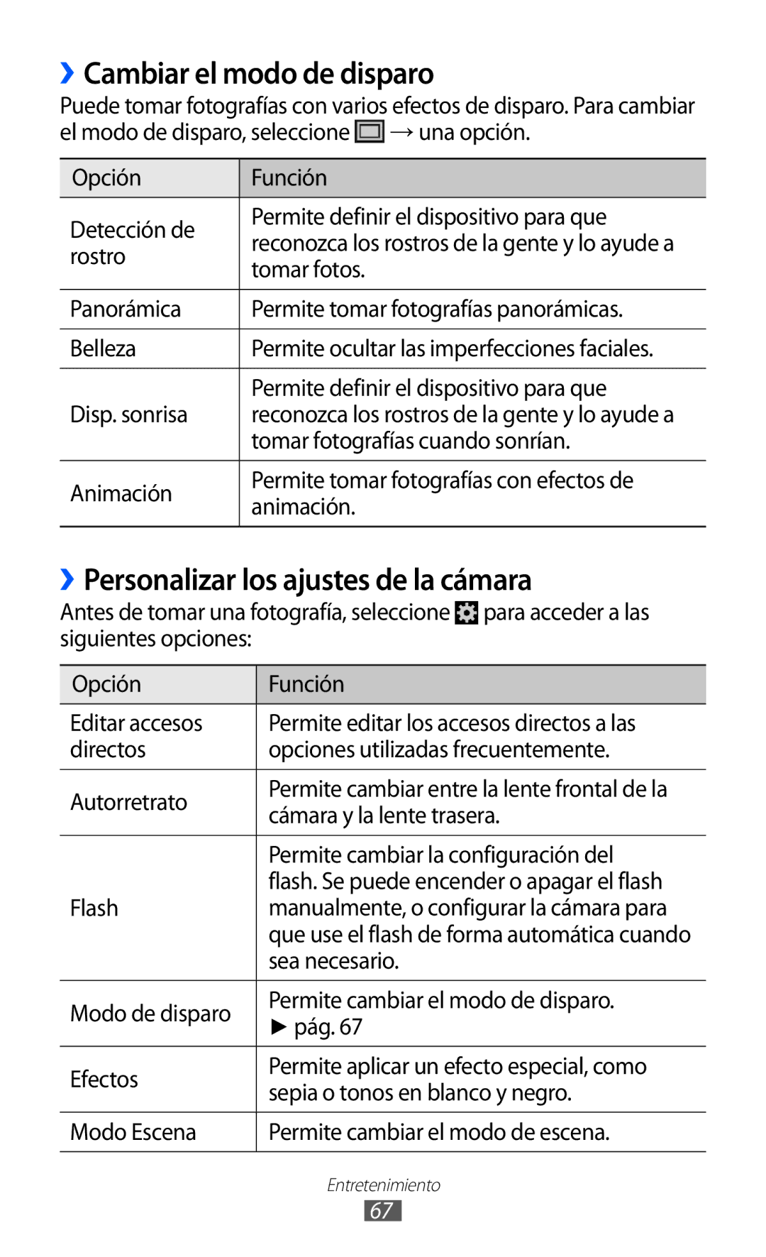 Samsung GT-I9100LKAFWD, GT-I9100LKAXEU manual ››Cambiar el modo de disparo, ››Personalizar los ajustes de la cámara 